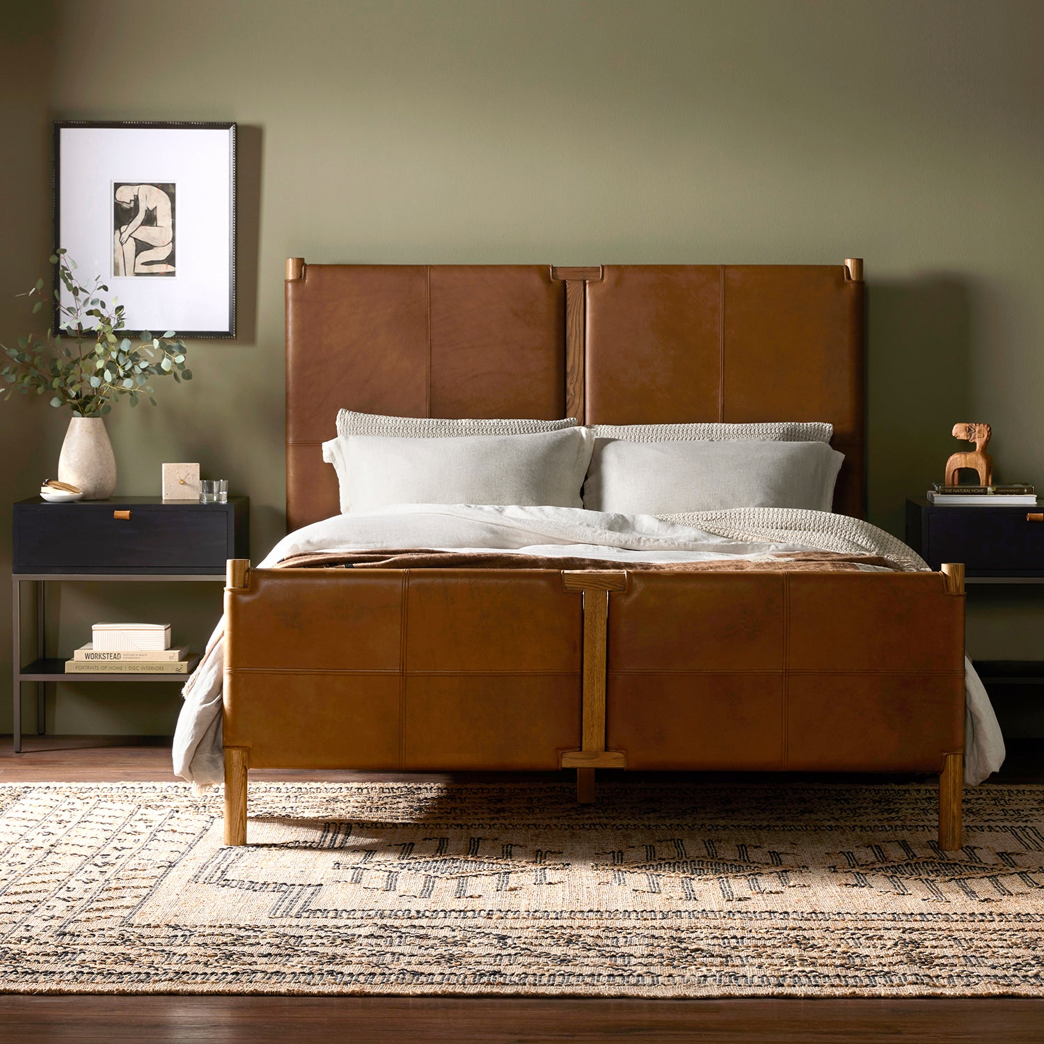 Four Hands Salado Leather Bed