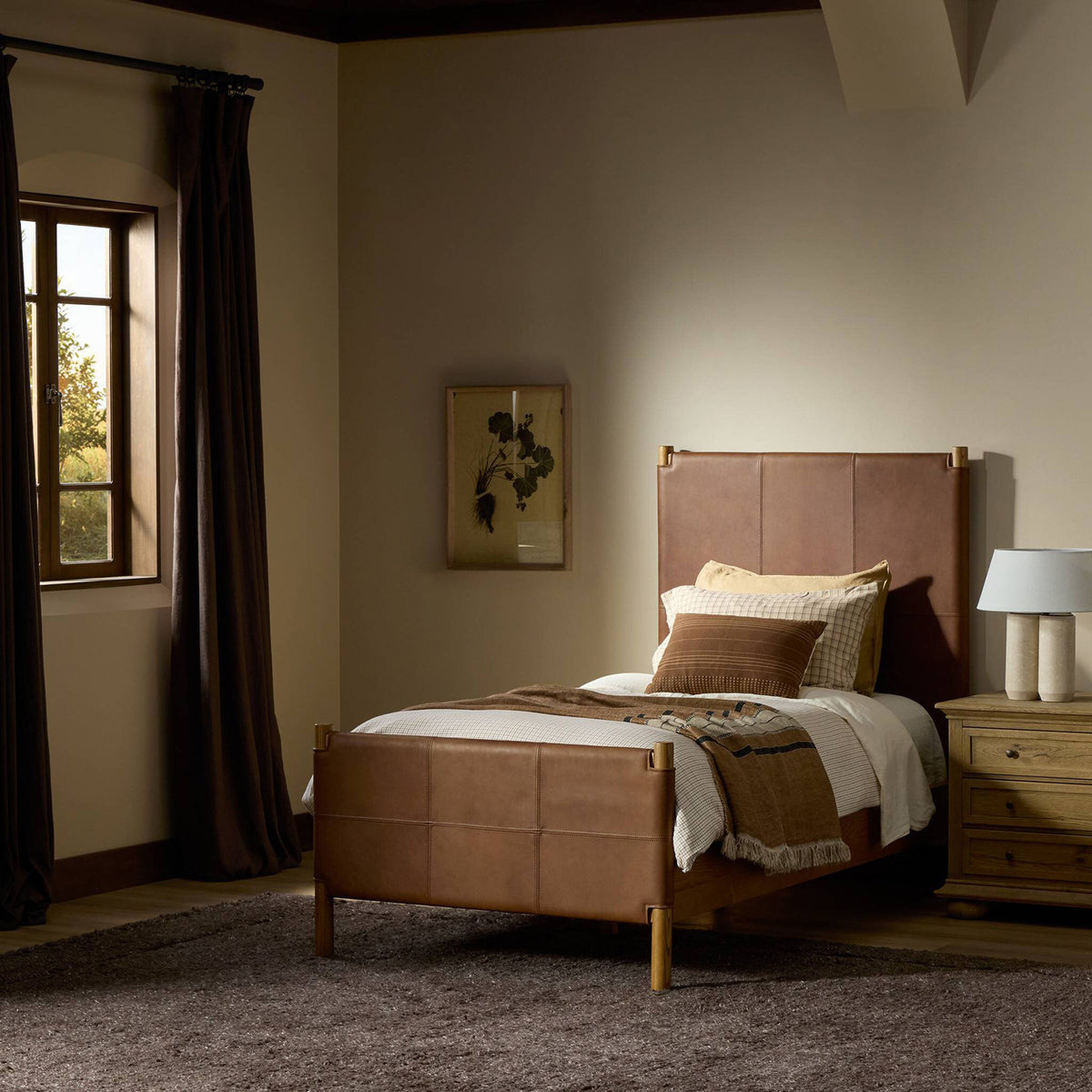 Four Hands Salado Leather Bed