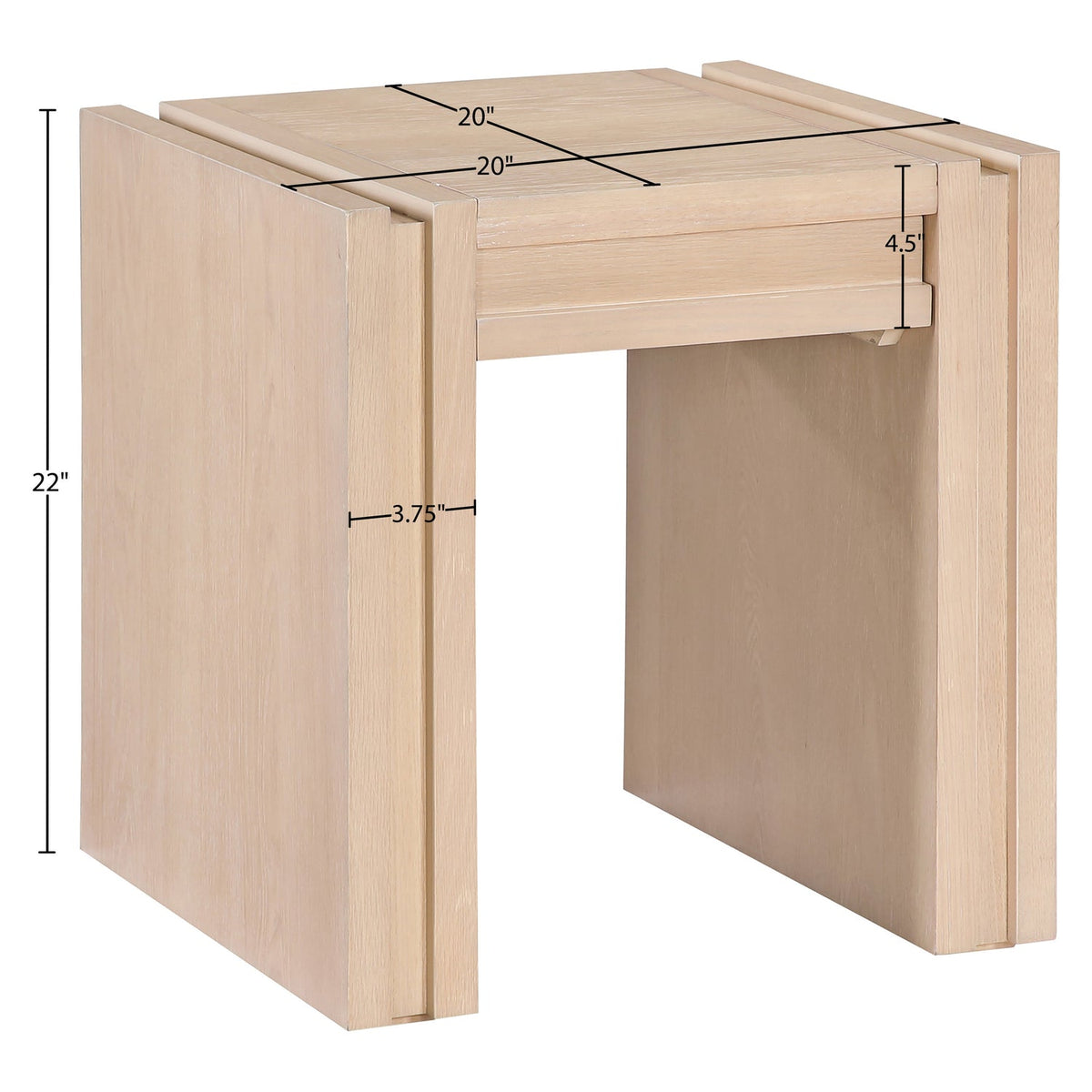 Stanton Natural Oak Veneer And Solid Wood End Table Set of 2