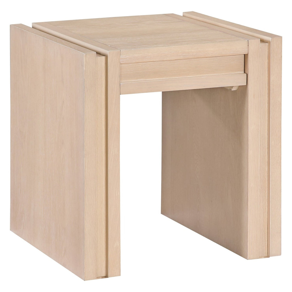 Stanton Natural Oak Veneer And Solid Wood End Table in natural oak veneer, one drawer, primary product view