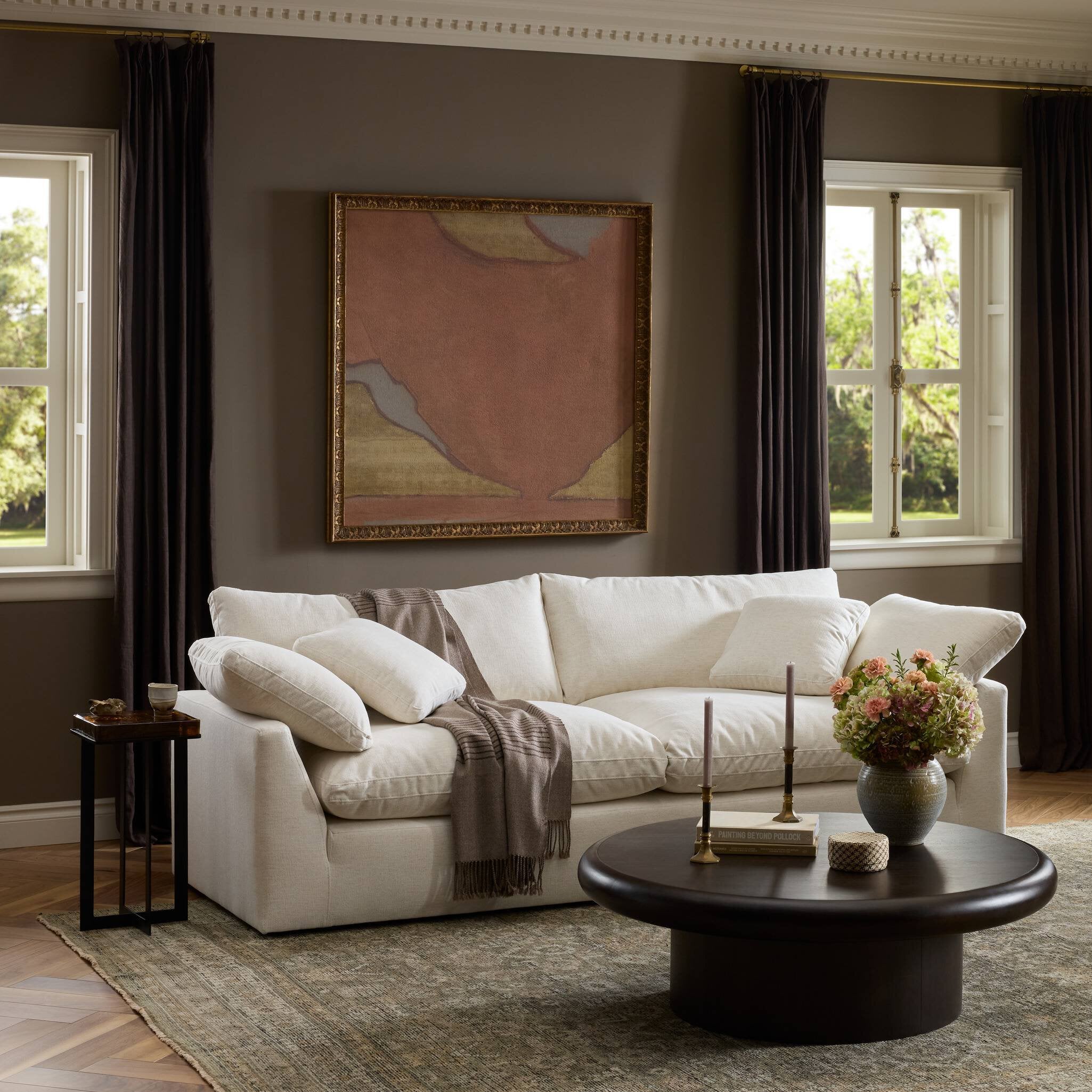 Four Hands Stevie Crypton Nomad Snow Sofa — in a styled room setting