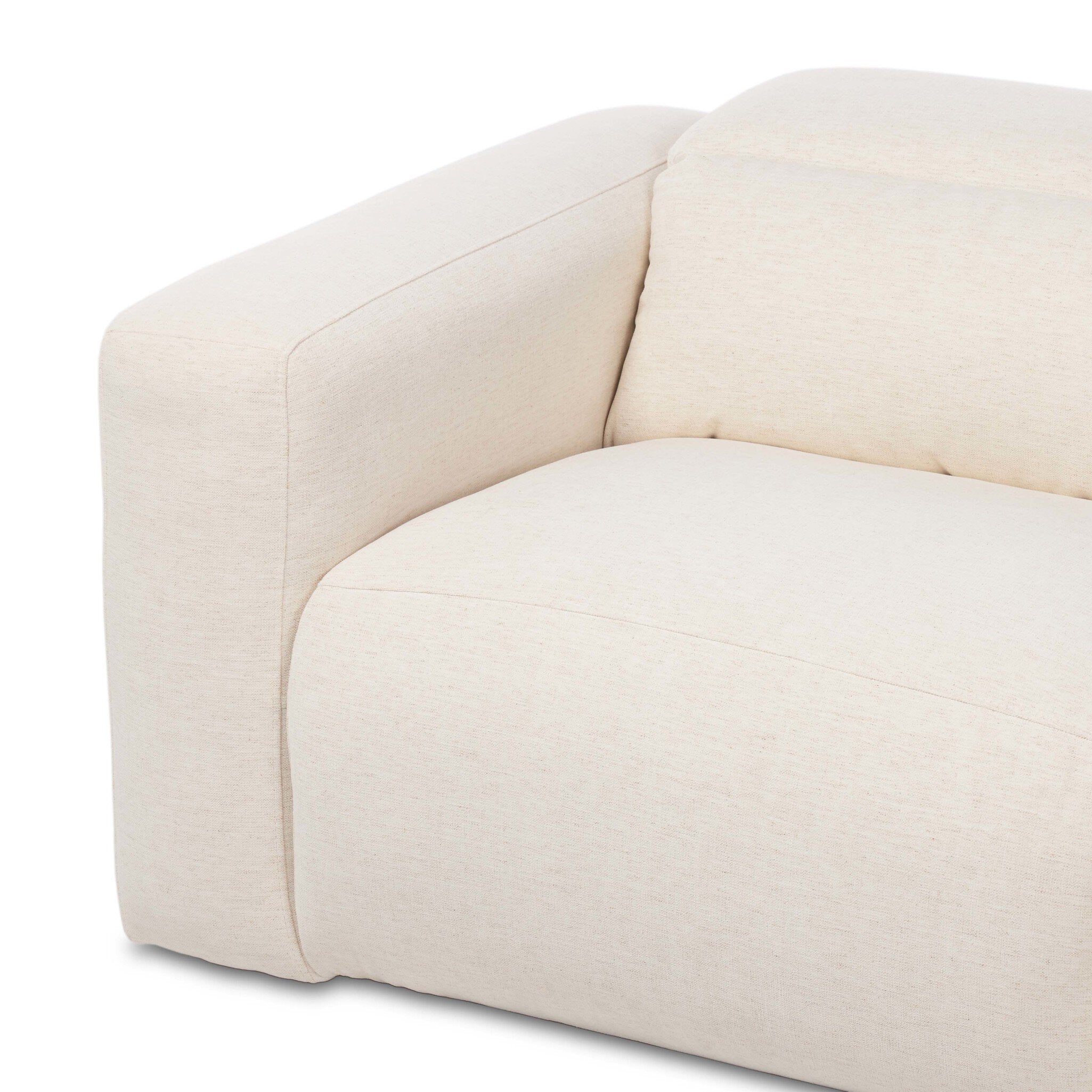 Four Hands Radley Crypton Nomad Snow Power Recliner 2 Piece Sectional Sofa — finish and texture