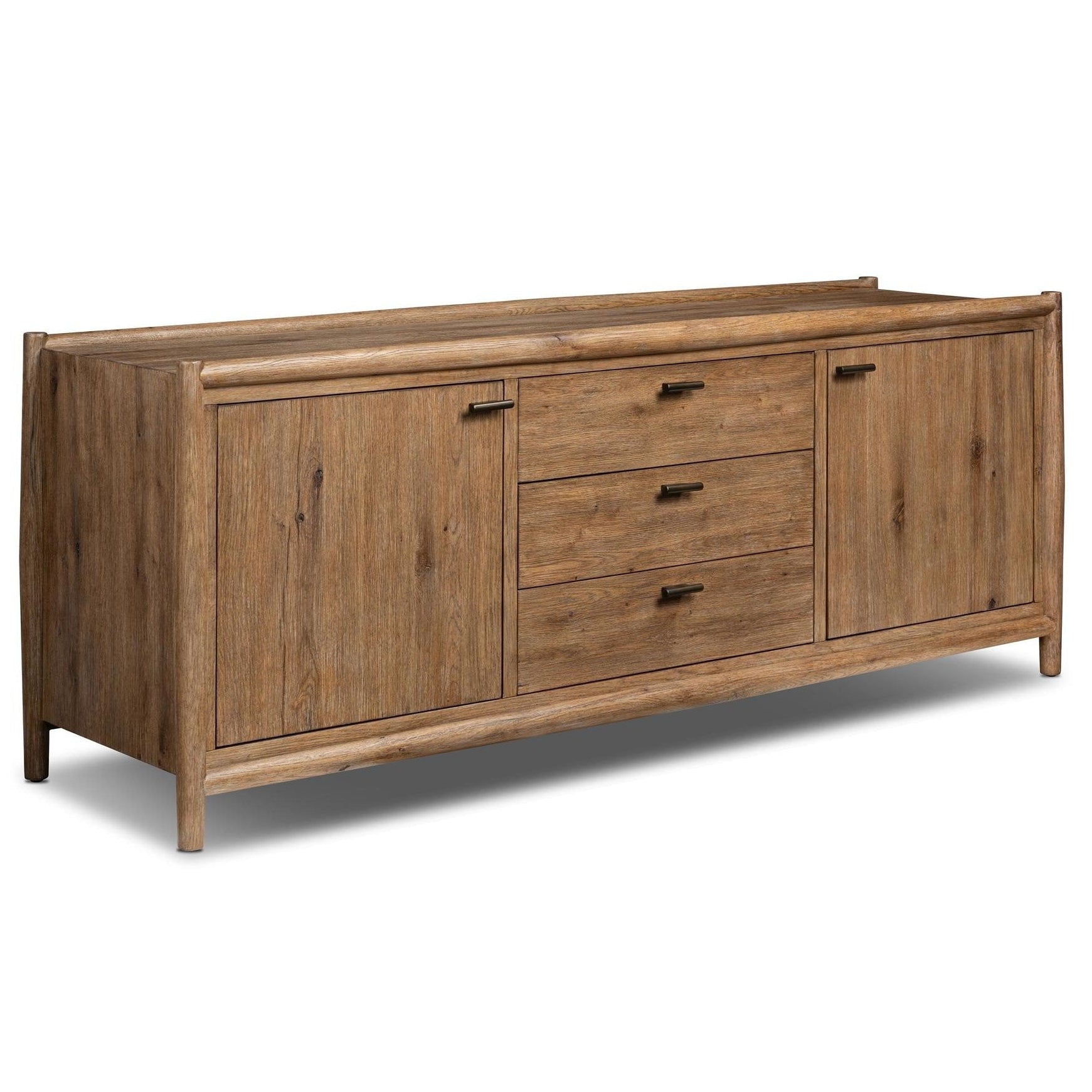 Four Hands Glenview Weathered Oak Media Console full product view