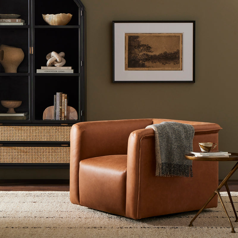 Four Hands Wellborn Leather Swivel Chair