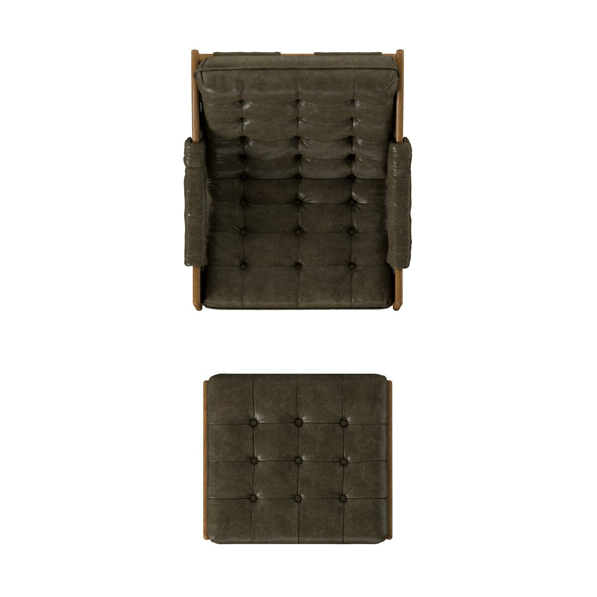 Four Hands Halston Dulane Moss Chair With Ottoman