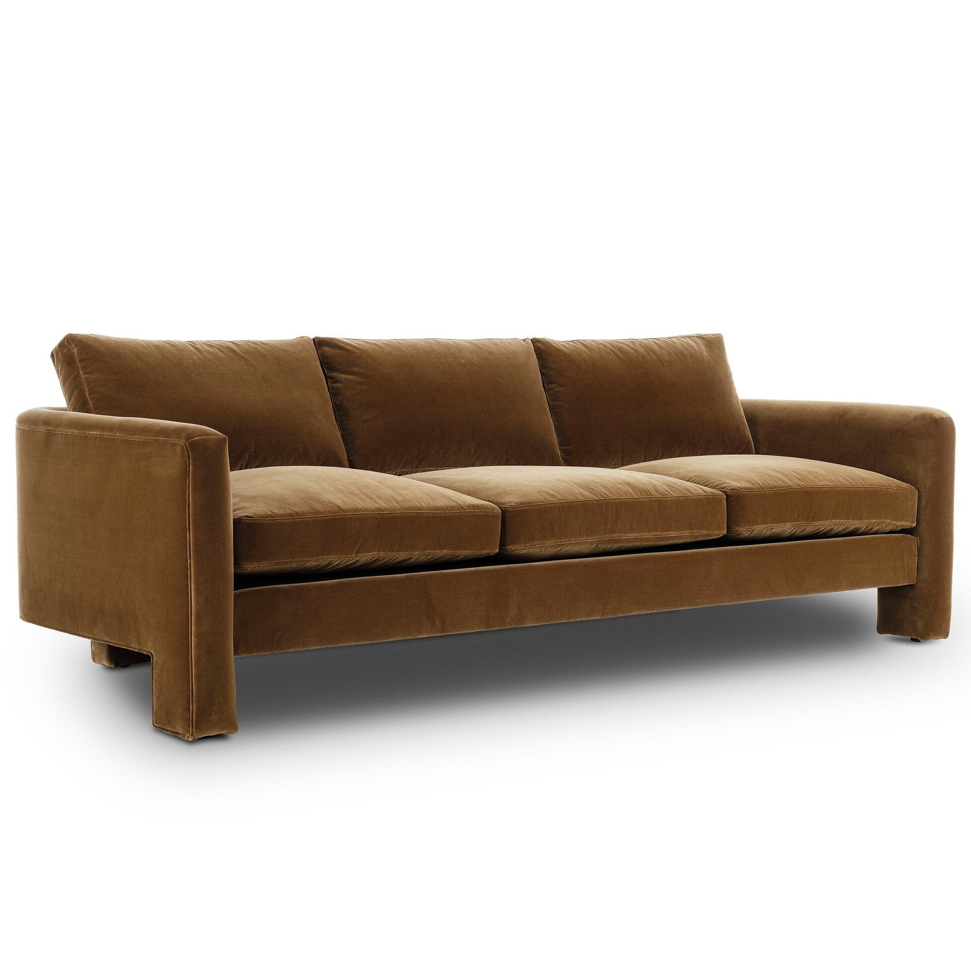 Four Hands Katya Surrey Ochre 97in Sofa - styled view