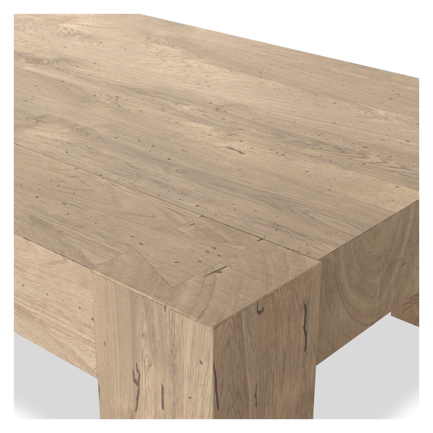Four Hands Abaso Whitewash Rustic Rectangular Coffee Table
