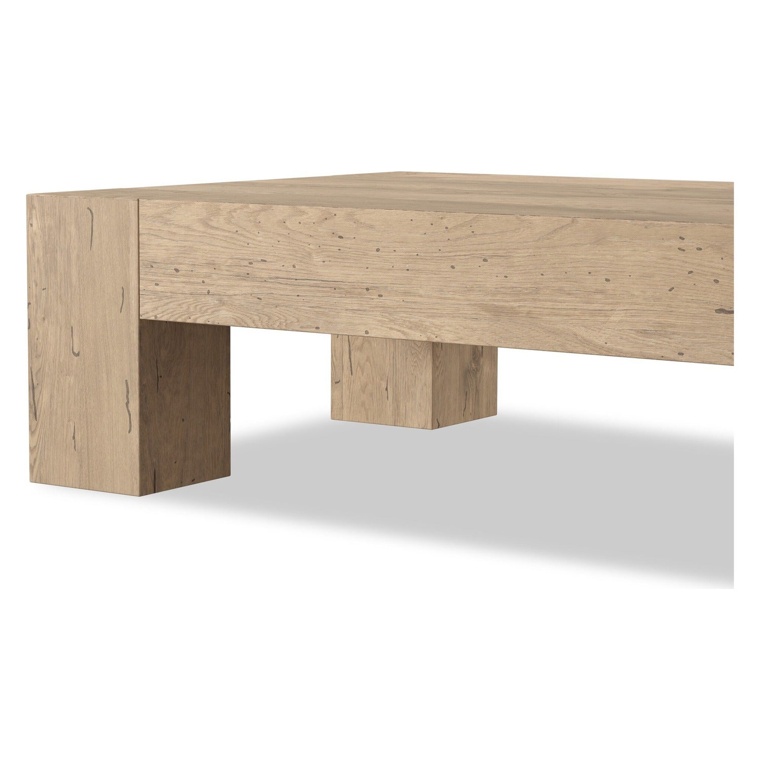 Four Hands Abaso Whitewash Rustic Rectangular Coffee Table