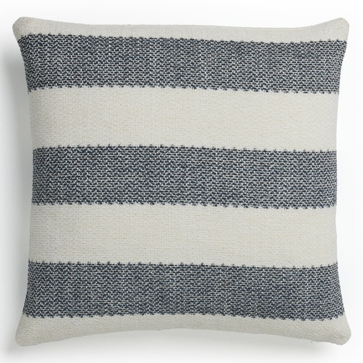 Four Hands Tarbett Stripe Tarbett Navy Outdoor Throw Pillow - styled view