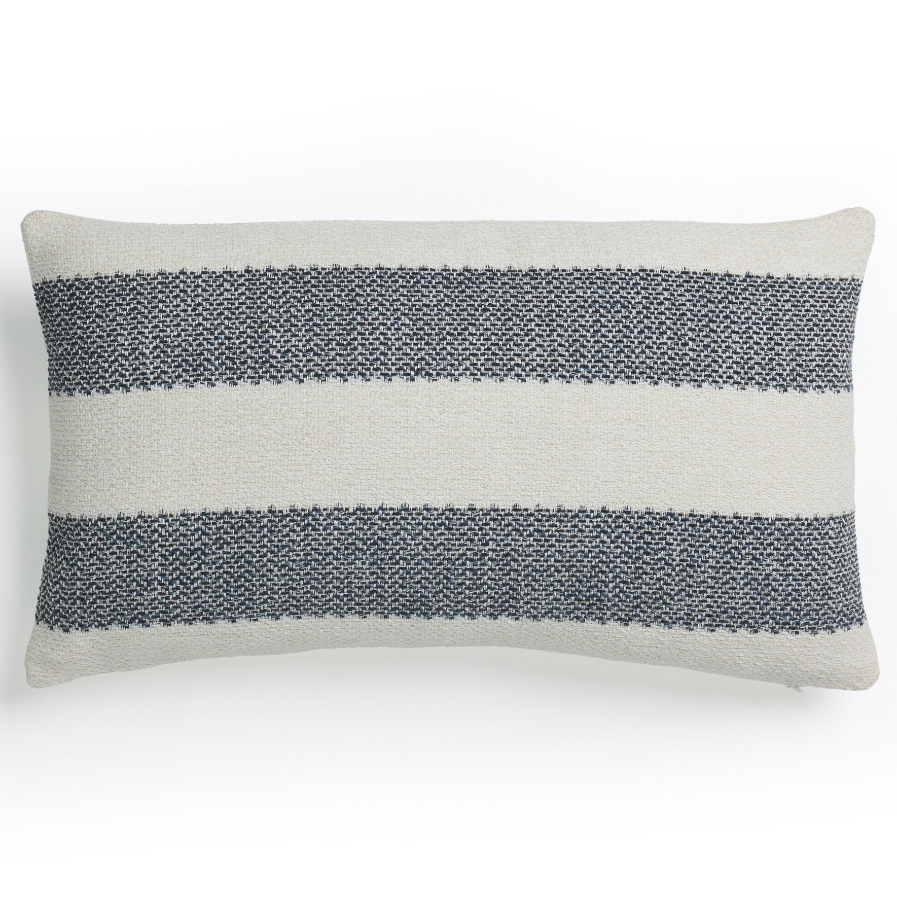 Four Hands Tarbett Stripe Tarbett Navy Outdoor Throw Pillow - styled view