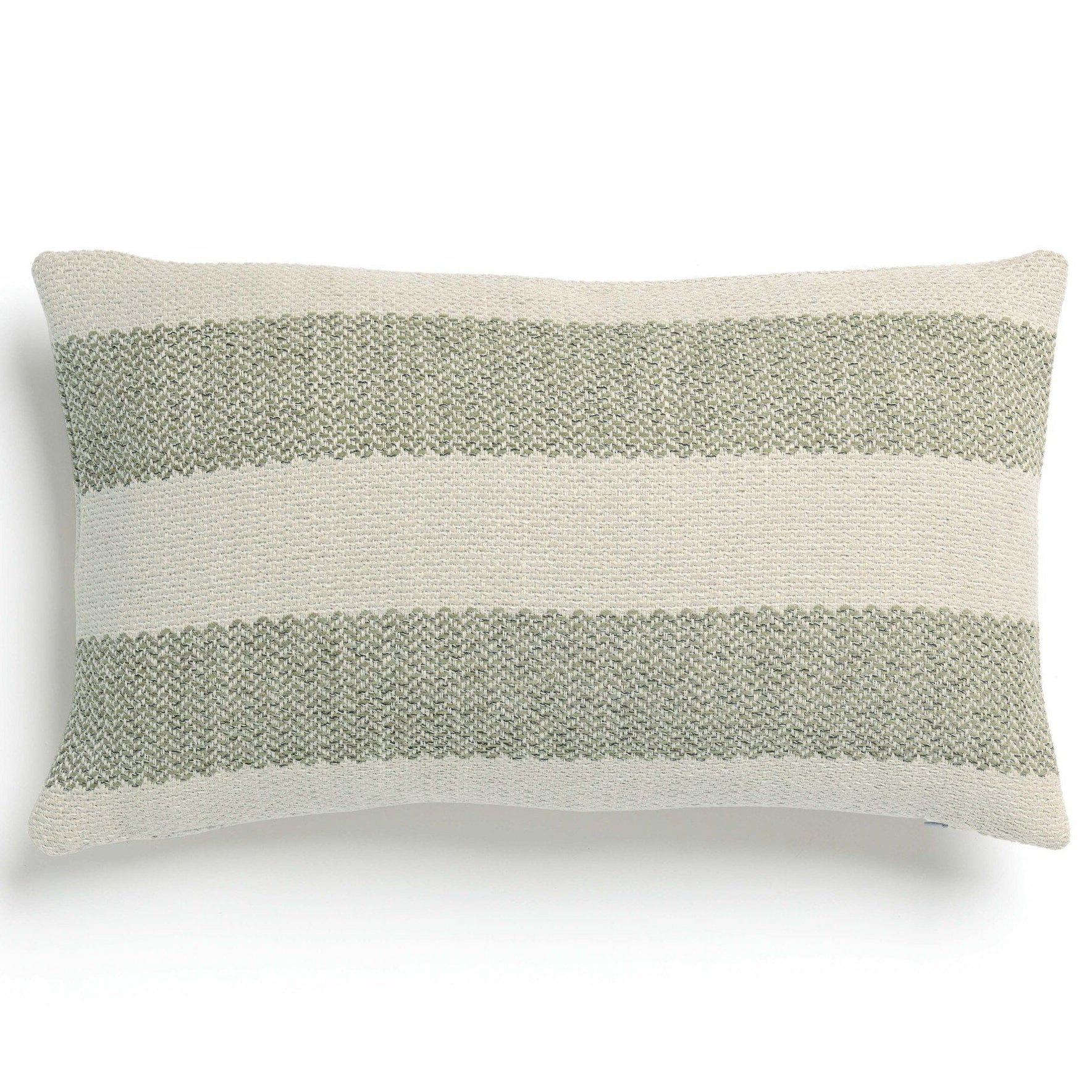 Four Hands Tarbett Stripe Tarbett Sage Outdoor Throw Pillow styled view