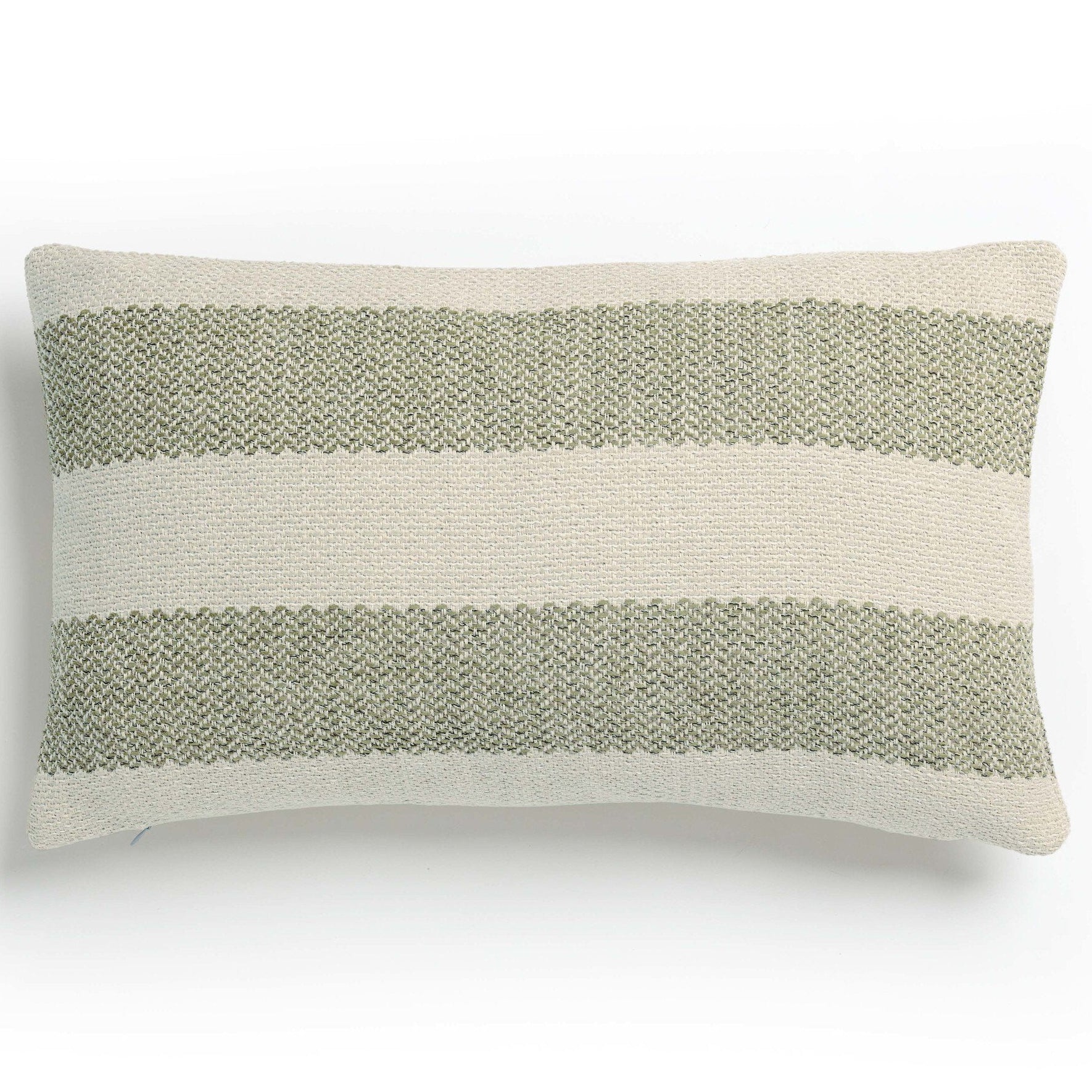 Four Hands Tarbett Stripe Tarbett Sage Outdoor Throw Pillow styled view 2