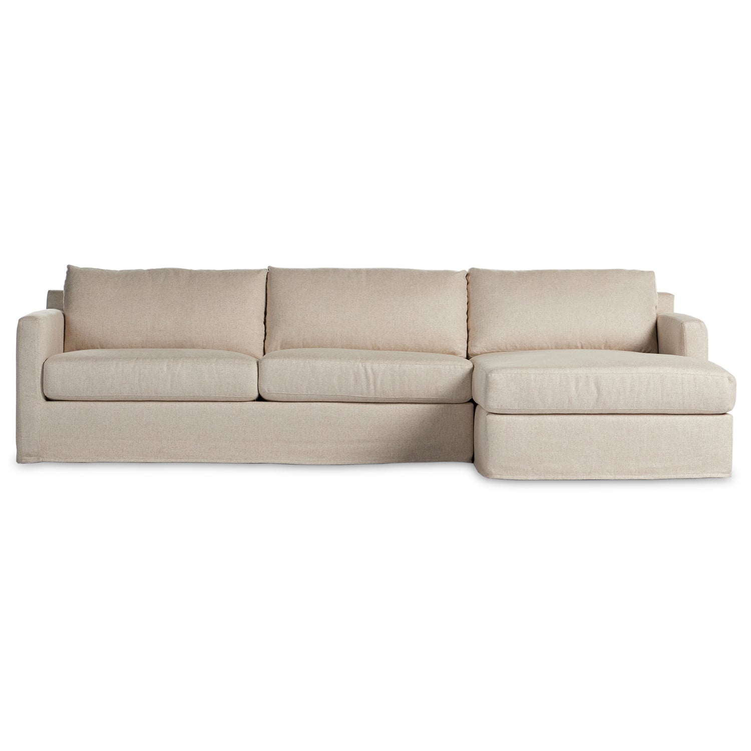 Four Hands Hampton Creme 2 Piece Slipcover Sectional Sofa