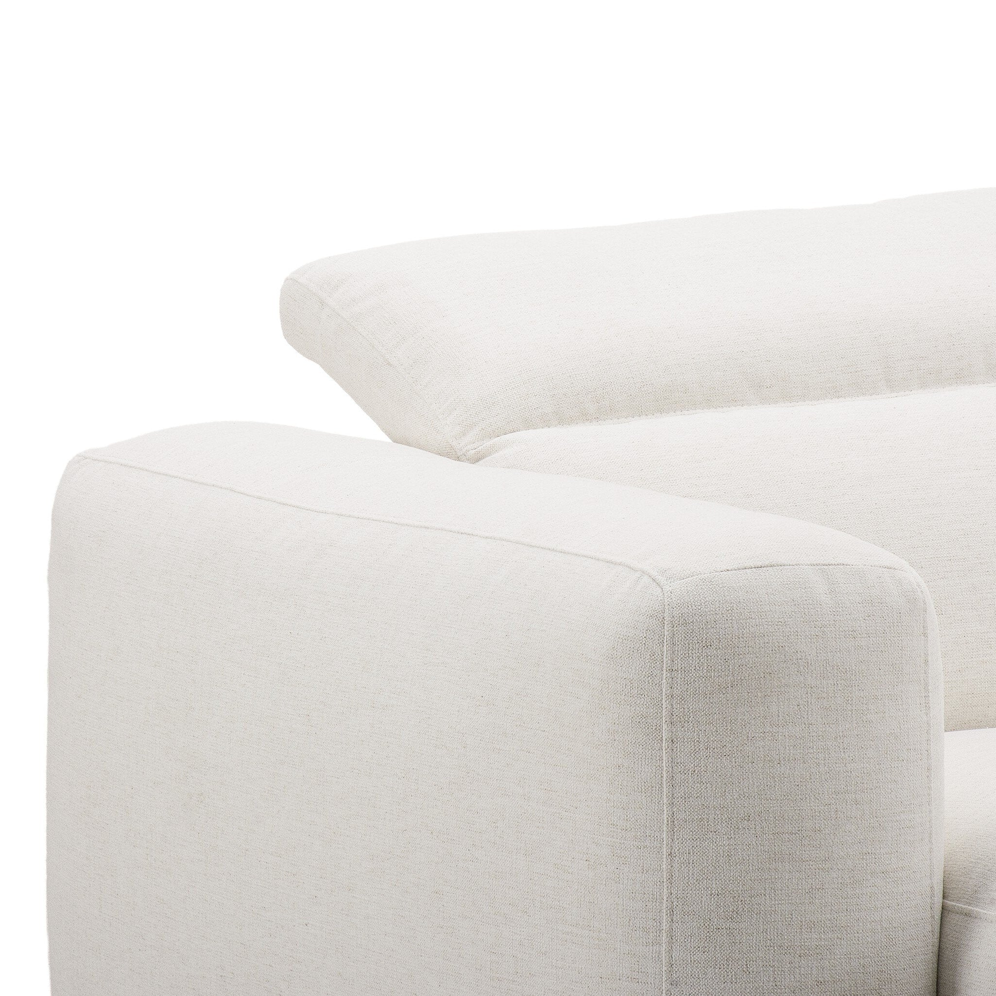 Four Hands Radley Crypton Nomad Snow Power Recliner 3 Piece Sectional Sofa w/Chaise close-up detail 2