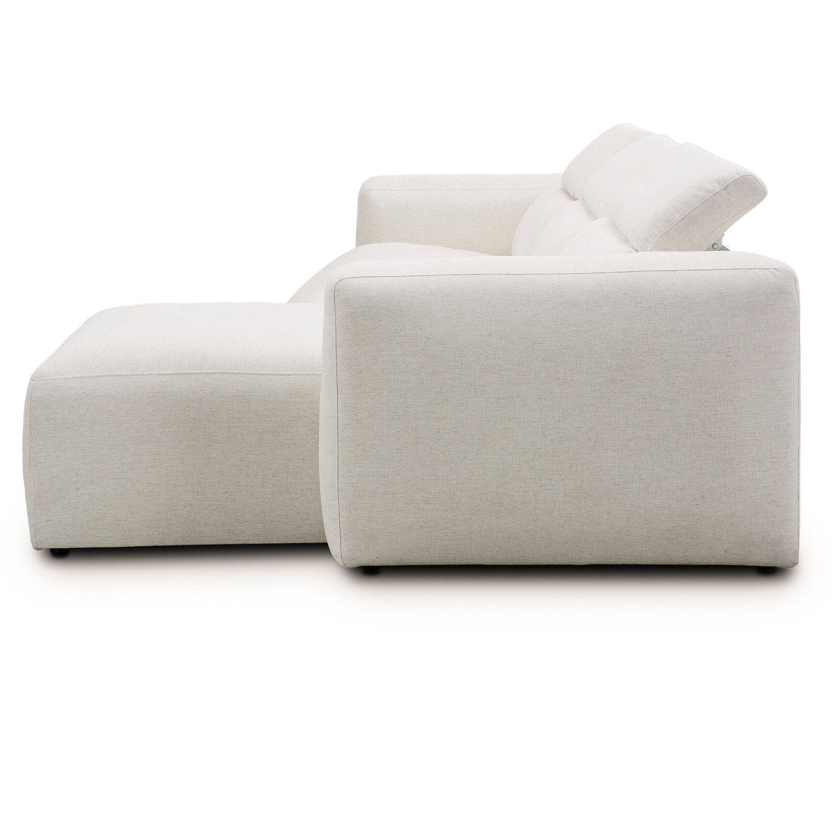 Four Hands Radley Crypton Nomad Snow Power Recliner 3 Piece Sectional Sofa w/Chaise shown with doors open 3