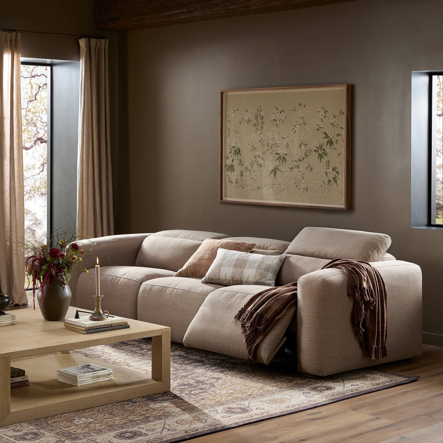 Four Hands Radley Power Recliner 3-Piece Sectional Sofa
