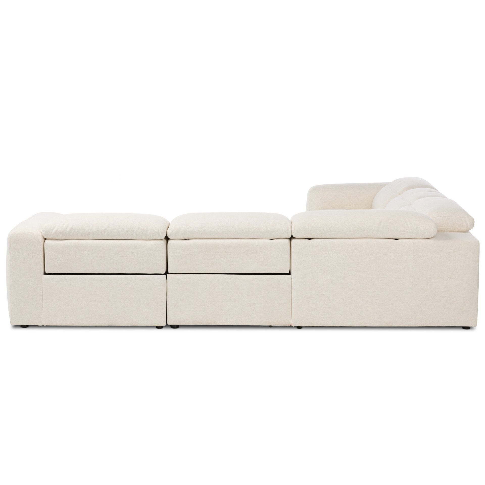 Four Hands Radley Crypton Nomad Snow Power Recliner 5 Piece Sectional Sofa back view