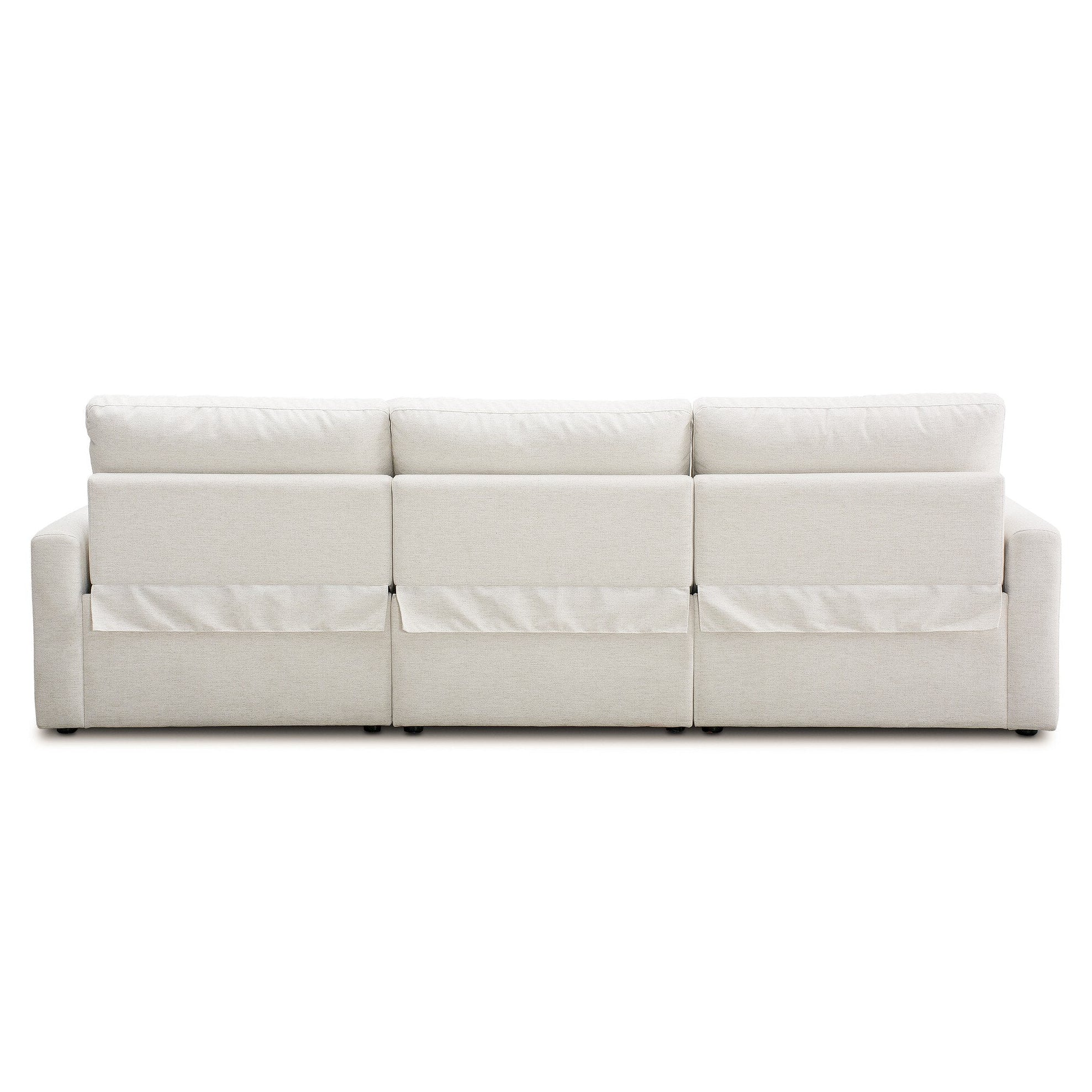 Four Hands Tillery Crypton Nomad Snow Power Recliner 3 Piece Sectional Sofa back view