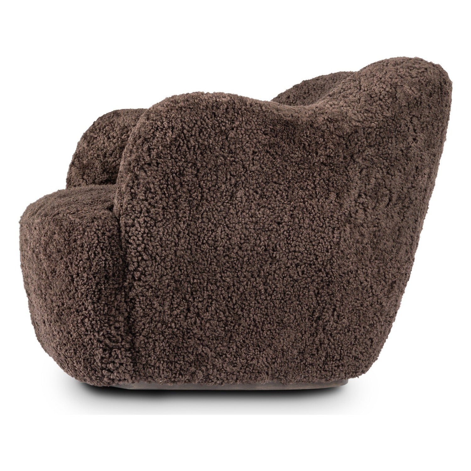 Four Hands Julius Cocoa Shearling Swivel Chair