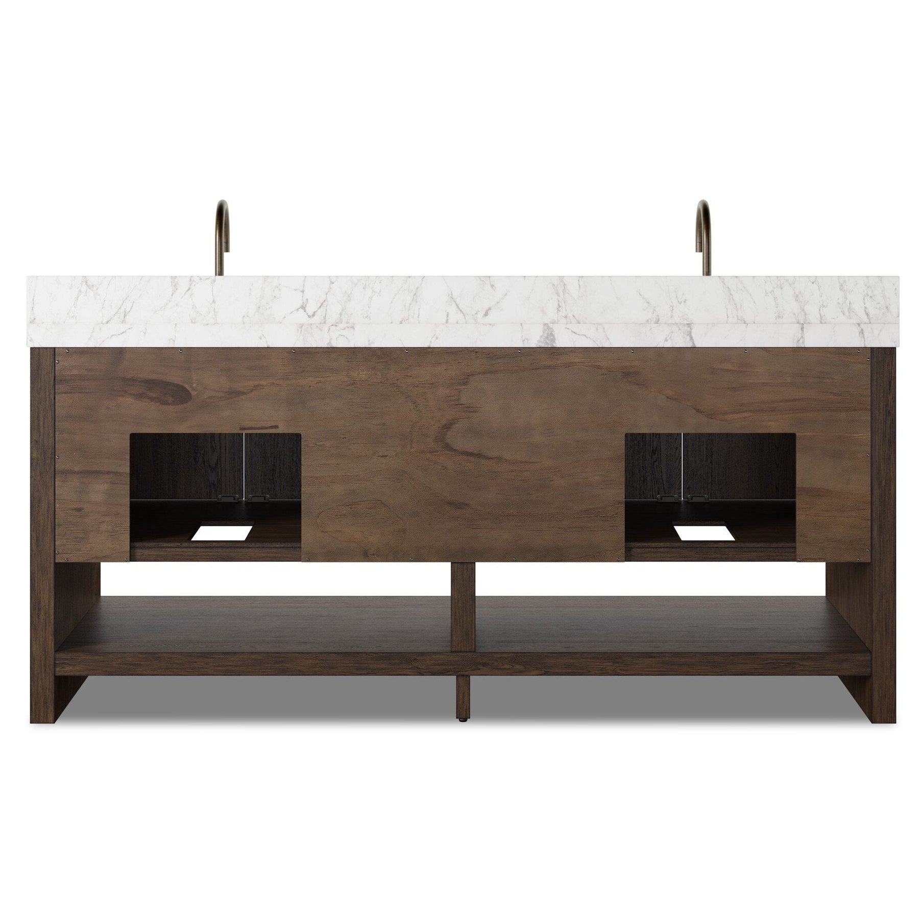 Four Hands Anthem Satin Espresso Oak Double Vanity back view