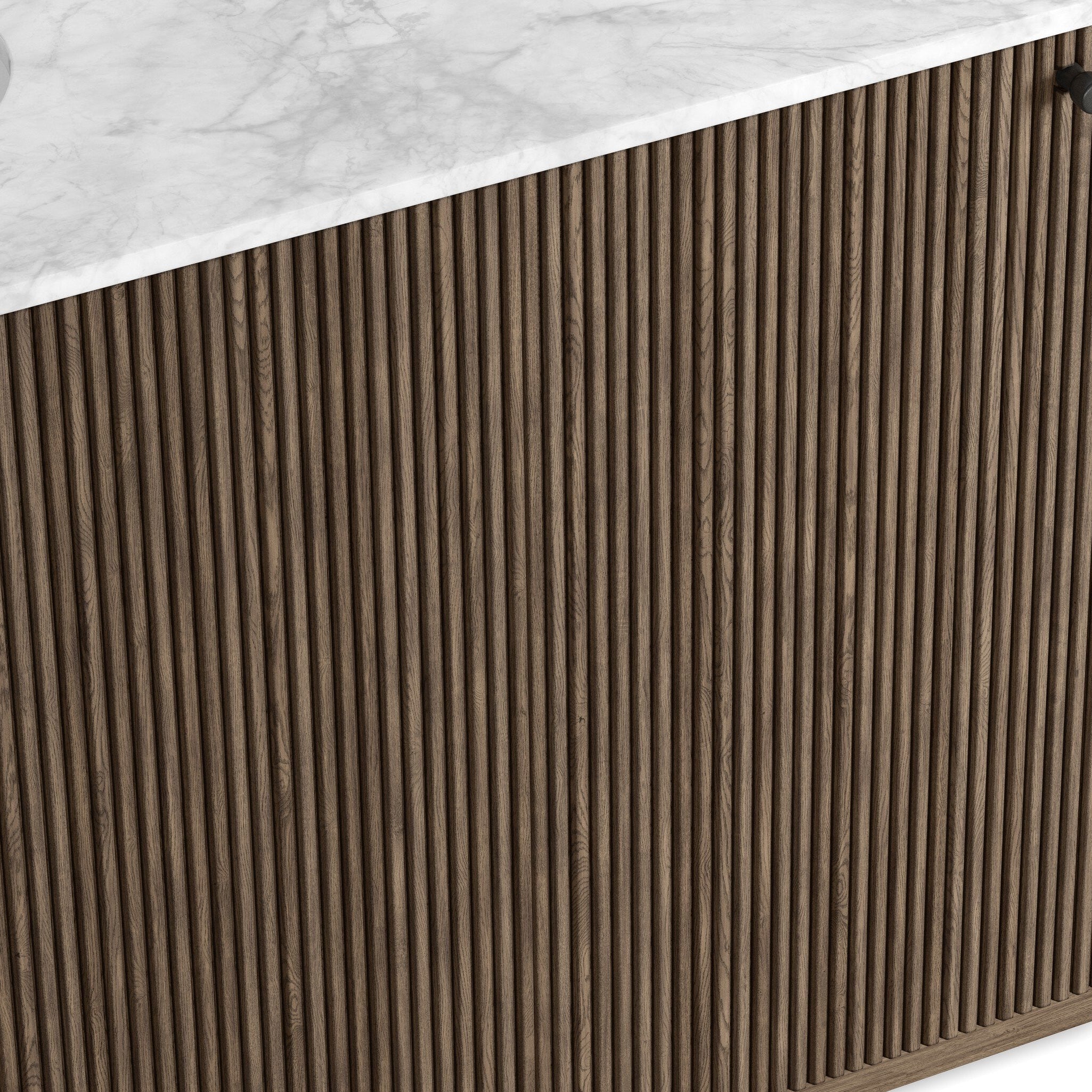 Four Hands Malden Satin Espresso Oak Double Vanity close-up detail