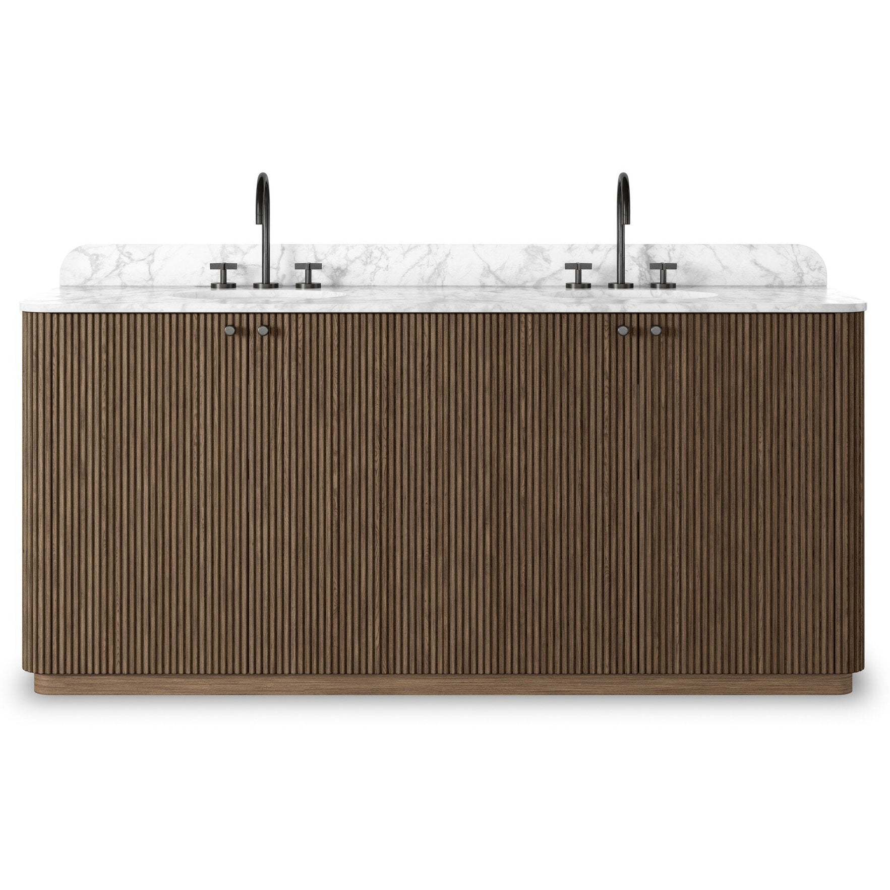 Four Hands Malden Satin Espresso Oak Double Vanity front view