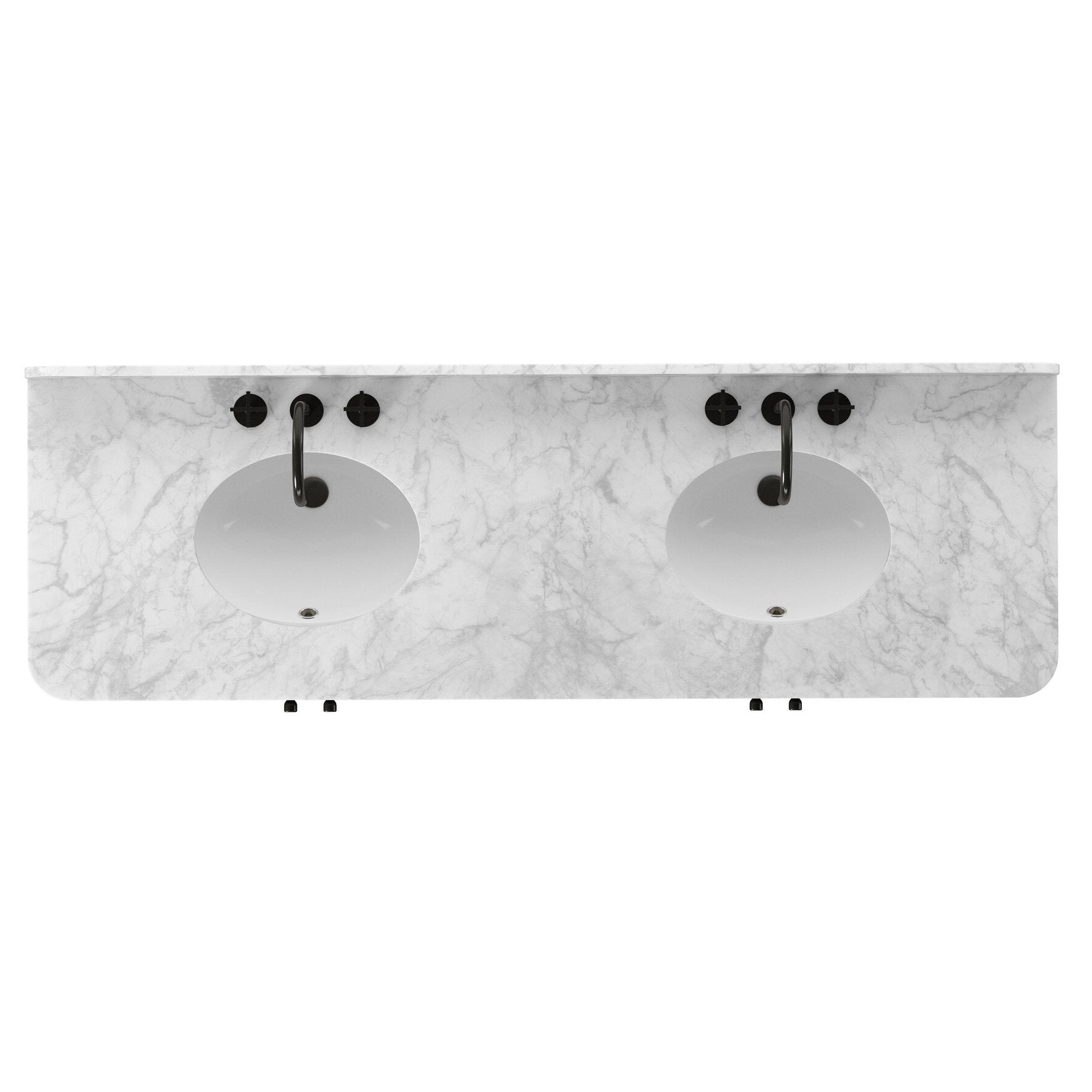 Four Hands Malden Satin Espresso Oak Double Vanity top view