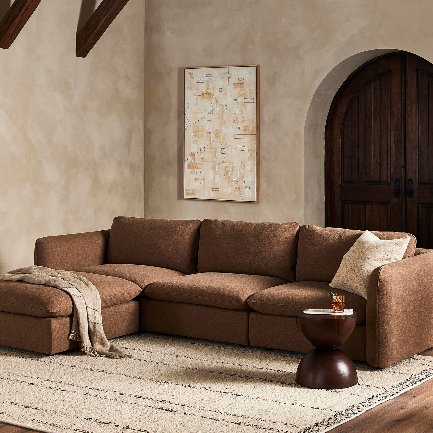 Four Hands Ingel 3 Piece Sectional Sofa – Paynes Gray