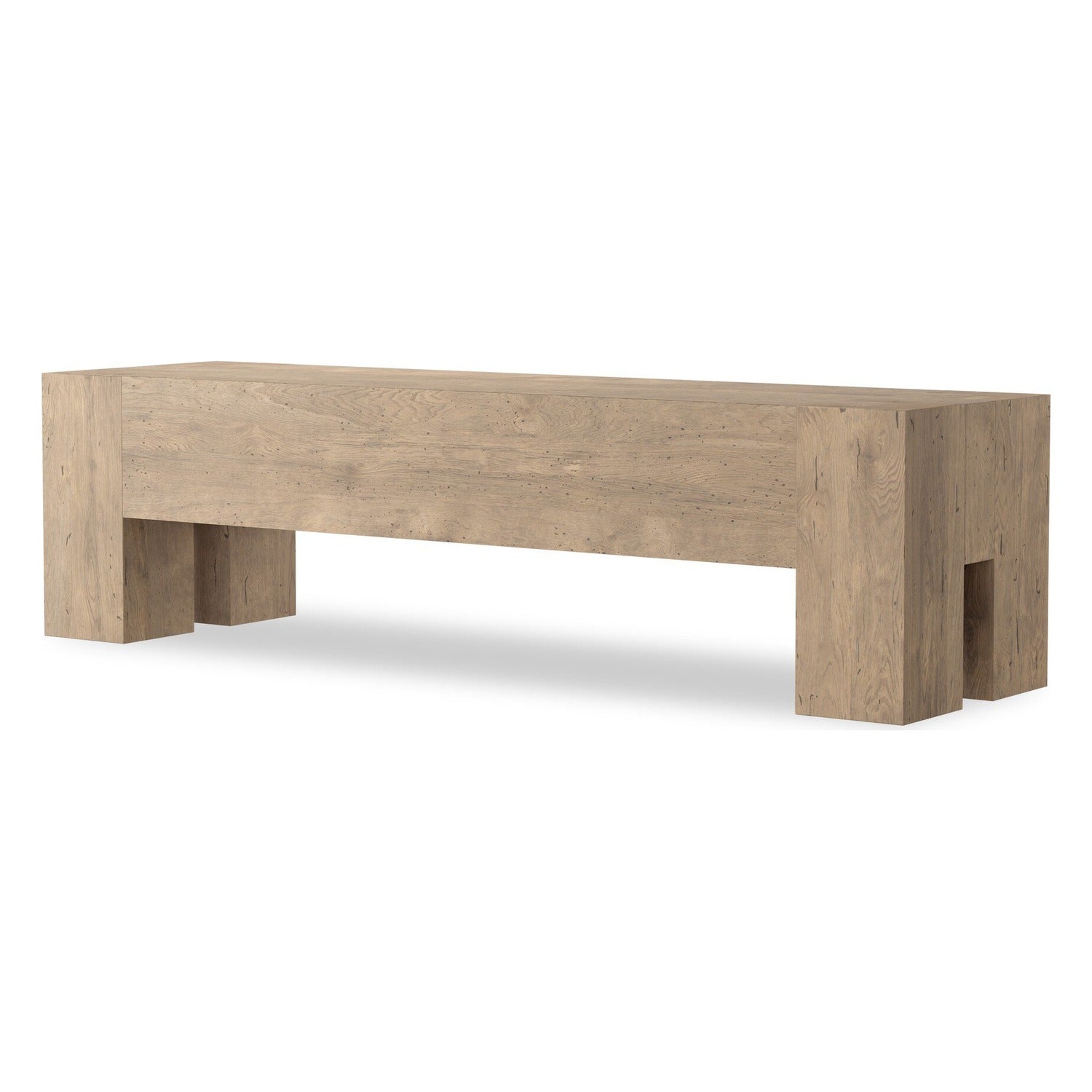 Four Hands Abaso Whitewash Rustic Accent Bench