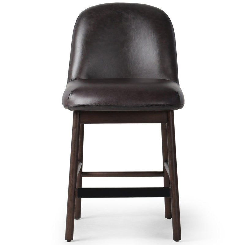 Four Hands Sora Armless Leather Counter Stool Set of 2