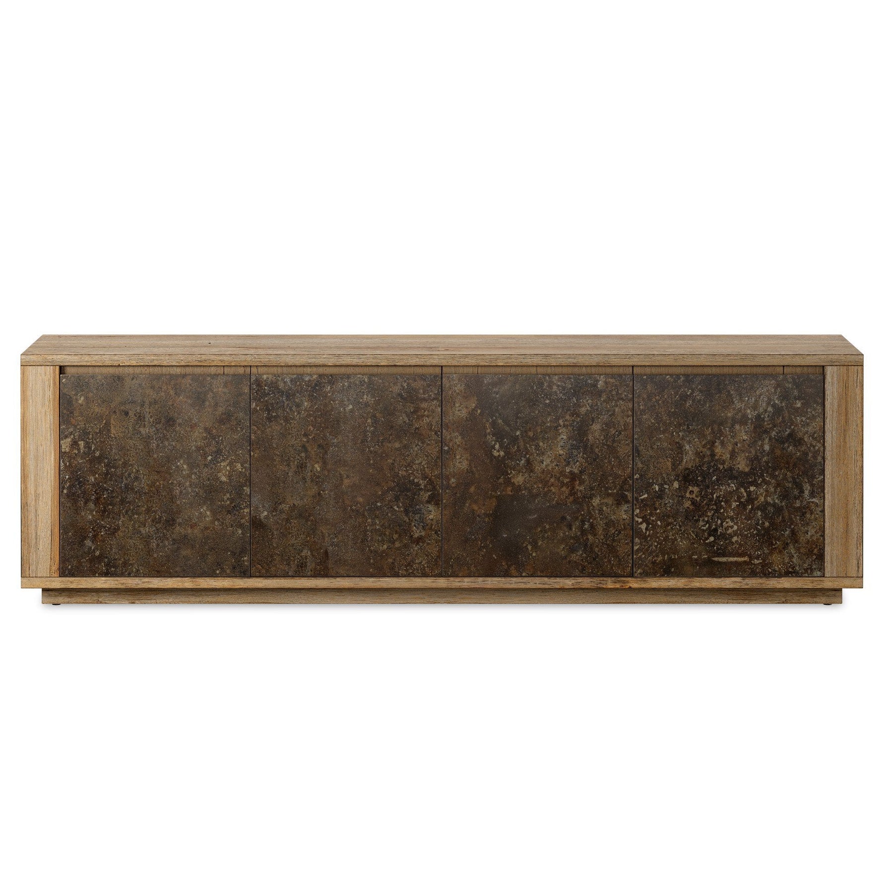 Four Hands Redondo Burnt Bleached Oak Resawn Media Console front view