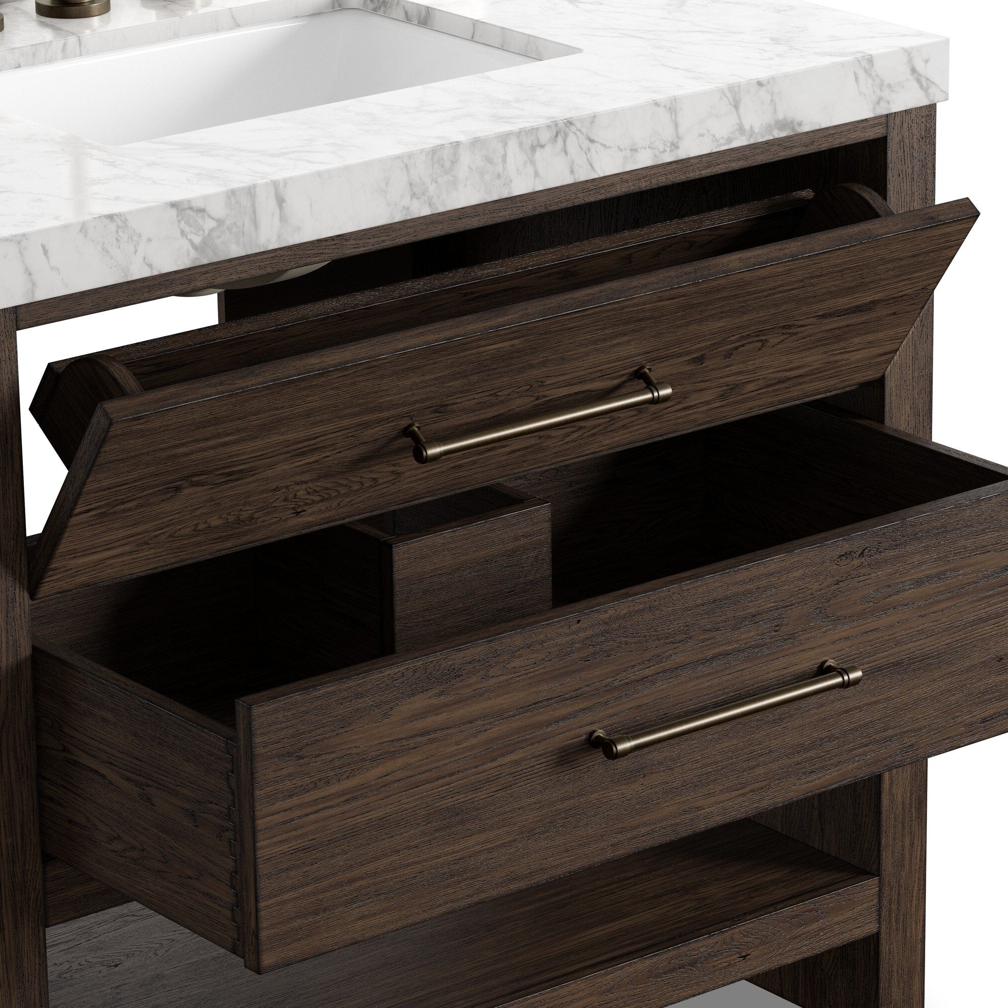 Four Hands Anthem Satin Espresso Oak Single Vanity close-up detail