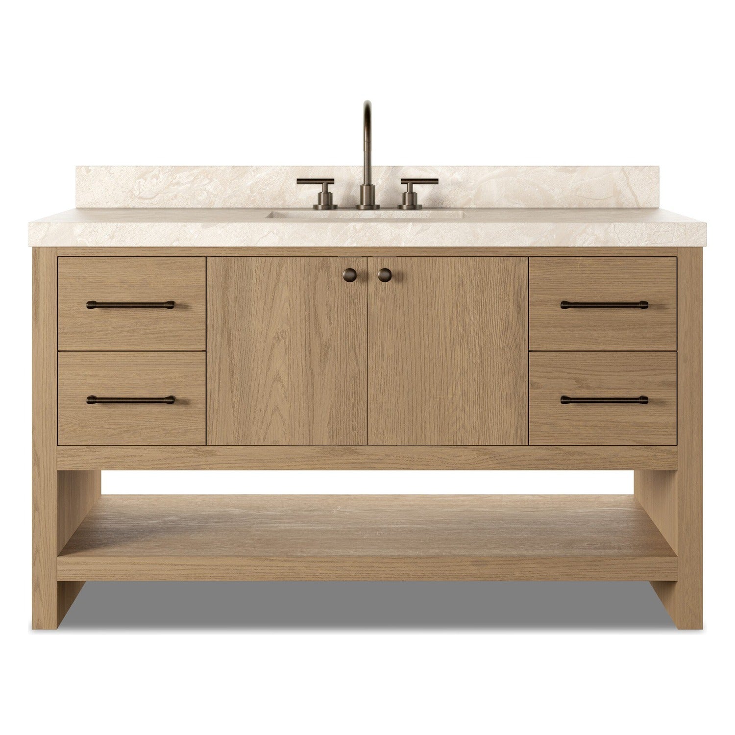 Four Hands Anthem Satin Light Wash Oak Single Wide Vanity
