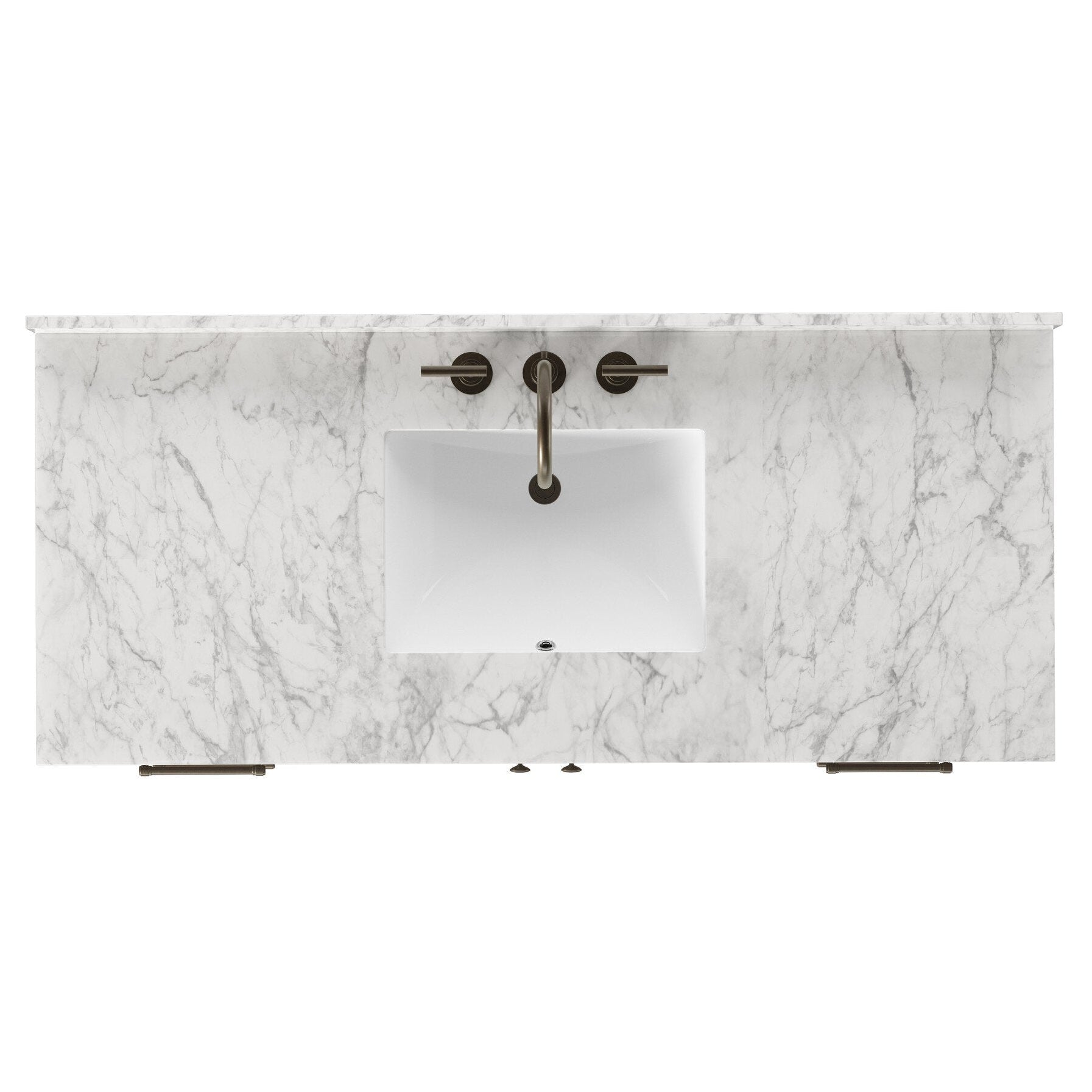 Four Hands Anthem Satin Espresso Oak Single Wide Vanity - top-down view
