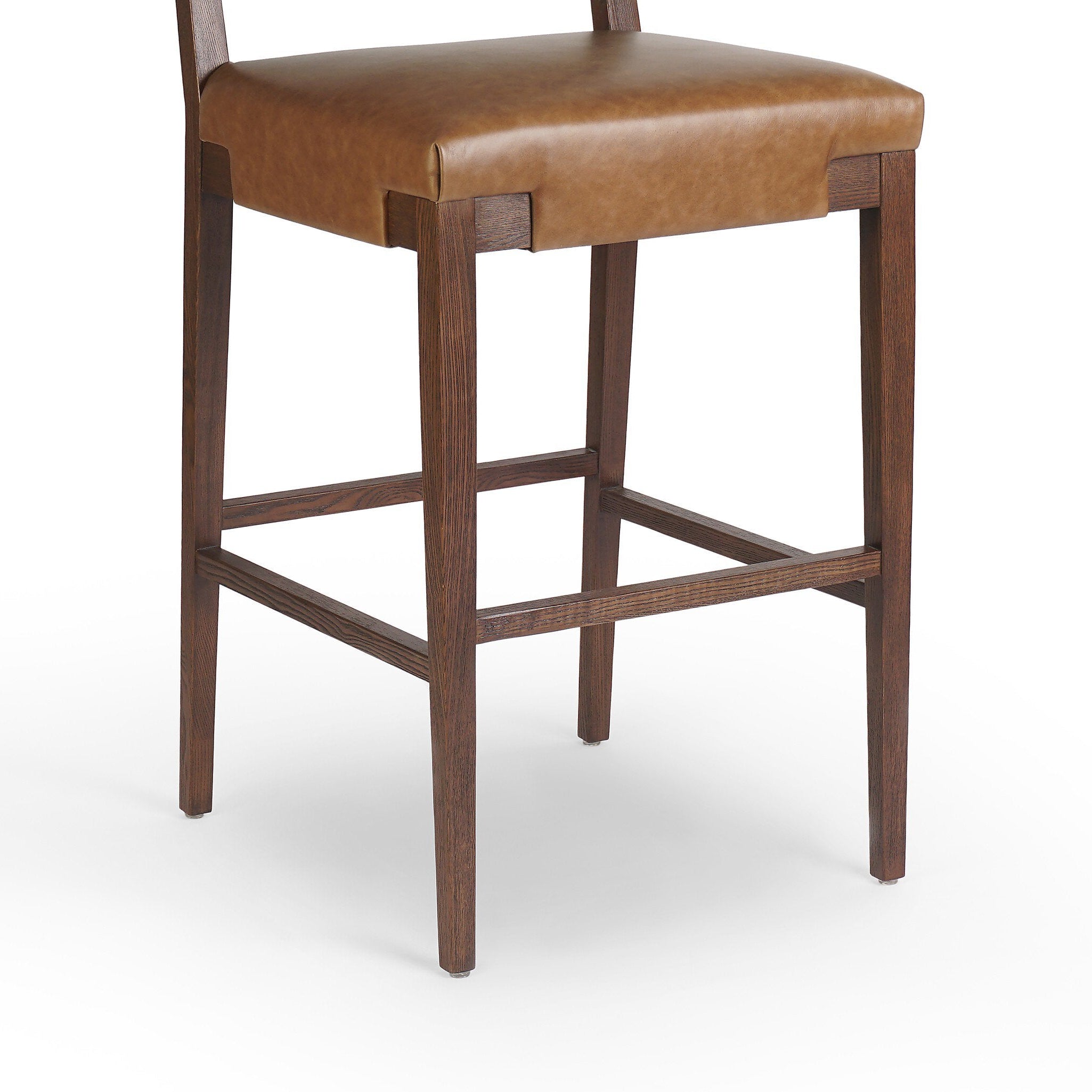 Four Hands Tamari Sonoma Chestnut Bar Stool craftsmanship close-up