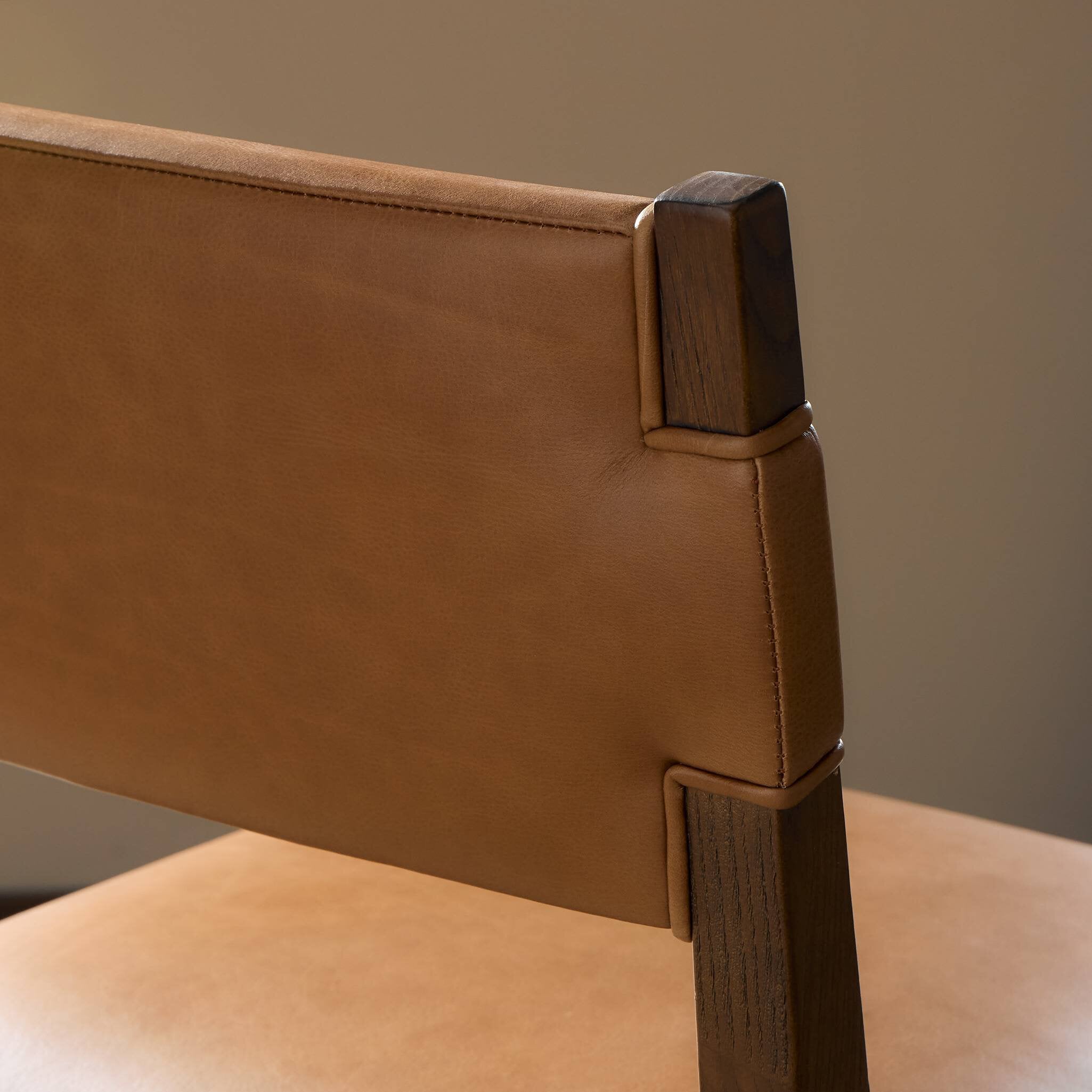 Four Hands Tamari Sonoma Chestnut Bar Stool texture close-up