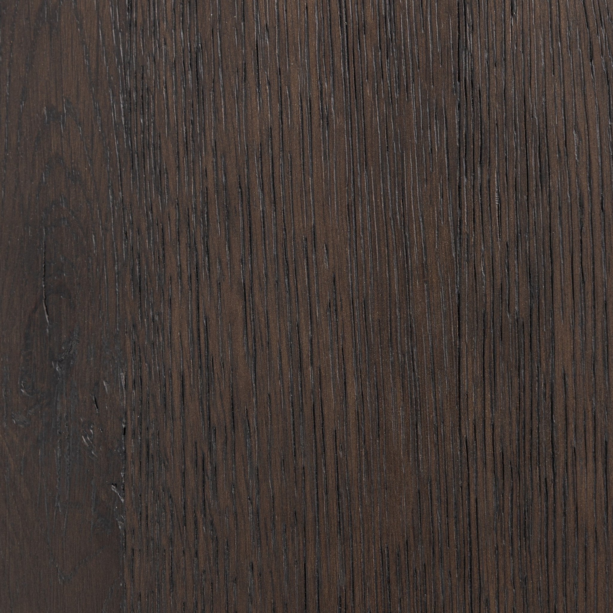 Four Hands Chalmers Smoked Black Resawn Oak Media Console detail view