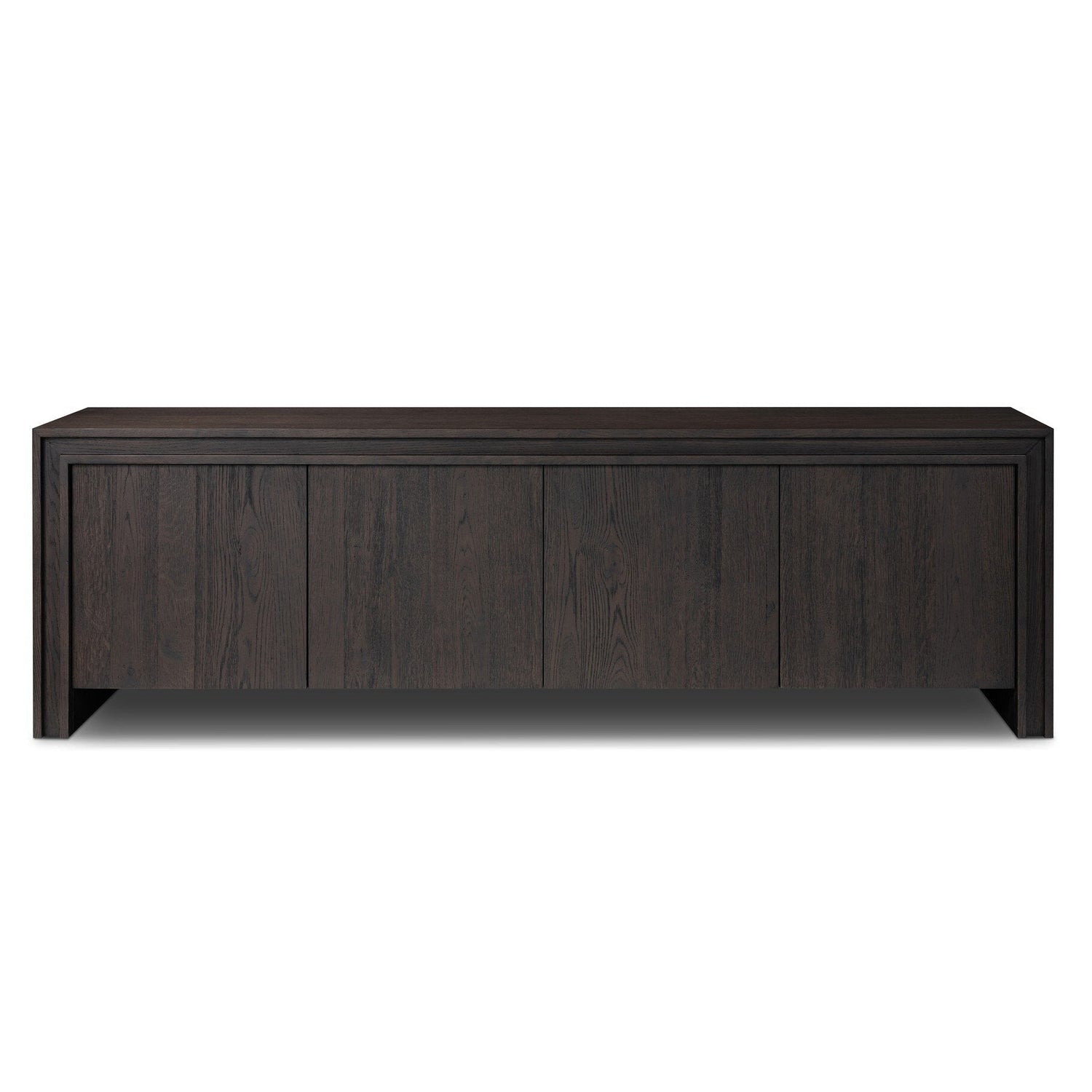 Four Hands Chalmers Smoked Black Resawn Oak Media Console front view