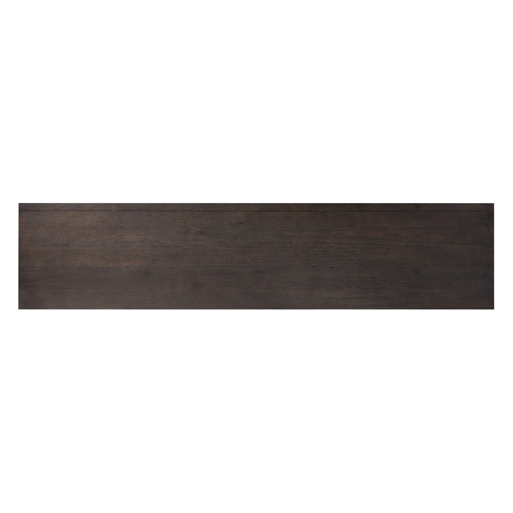 Four Hands Chalmers Smoked Black Resawn Oak Media Console top-down view