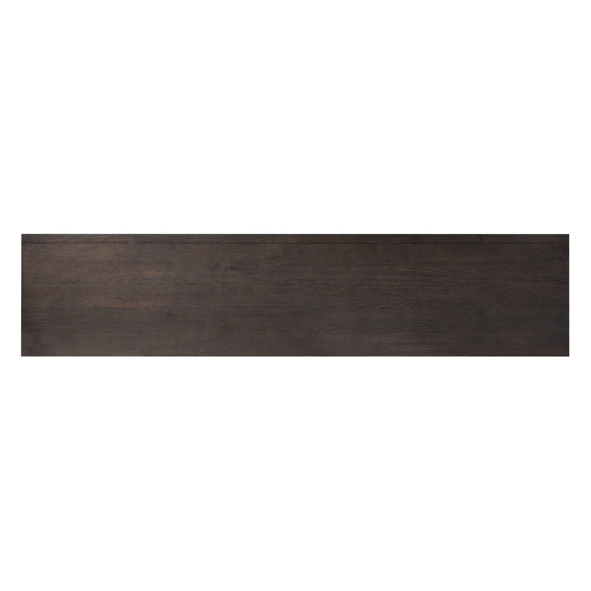 Four Hands Chalmers Smoked Black Resawn Oak Media Console top-down view