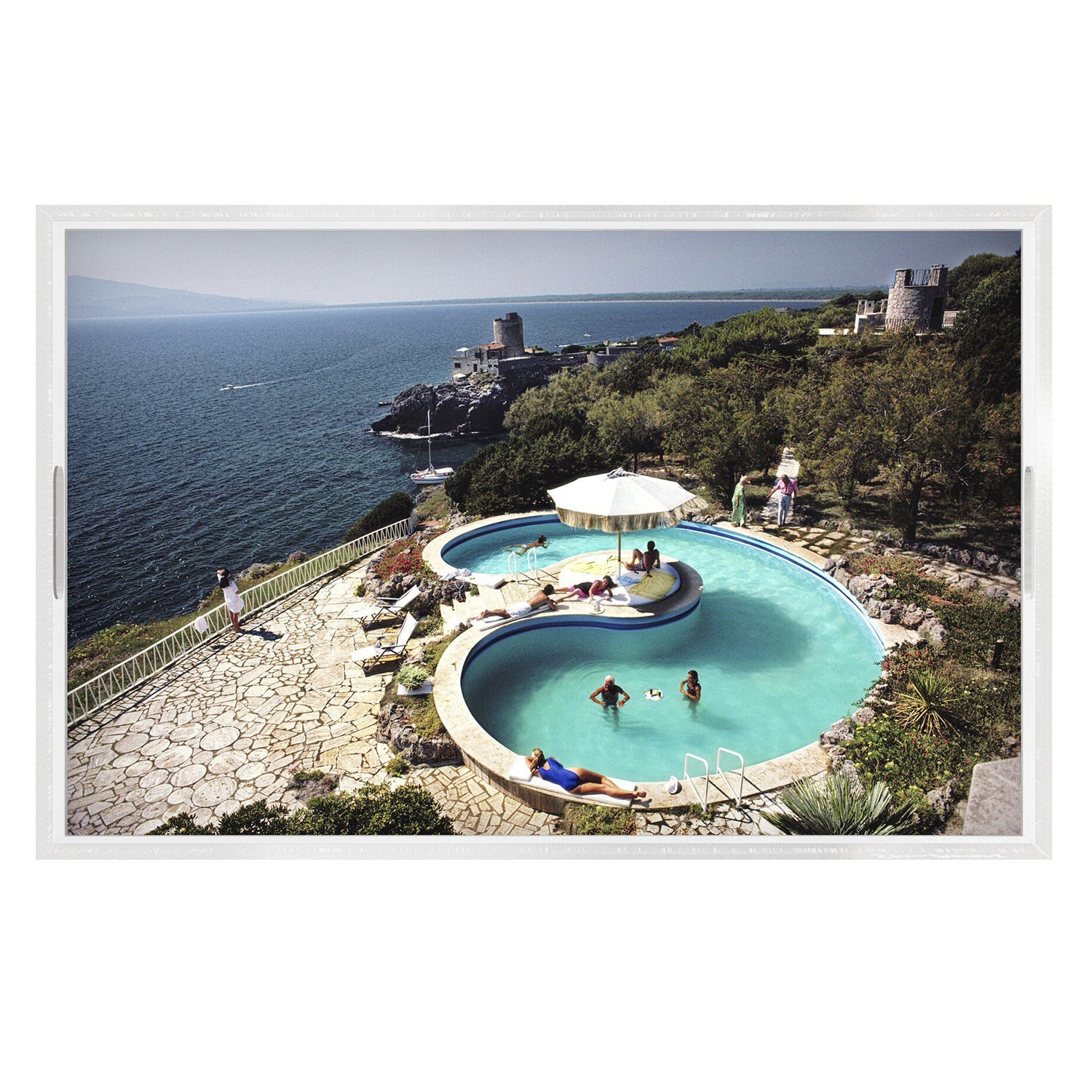 Four Hands x Slim Aarons Pool At Villa Gli Arieti Tray
