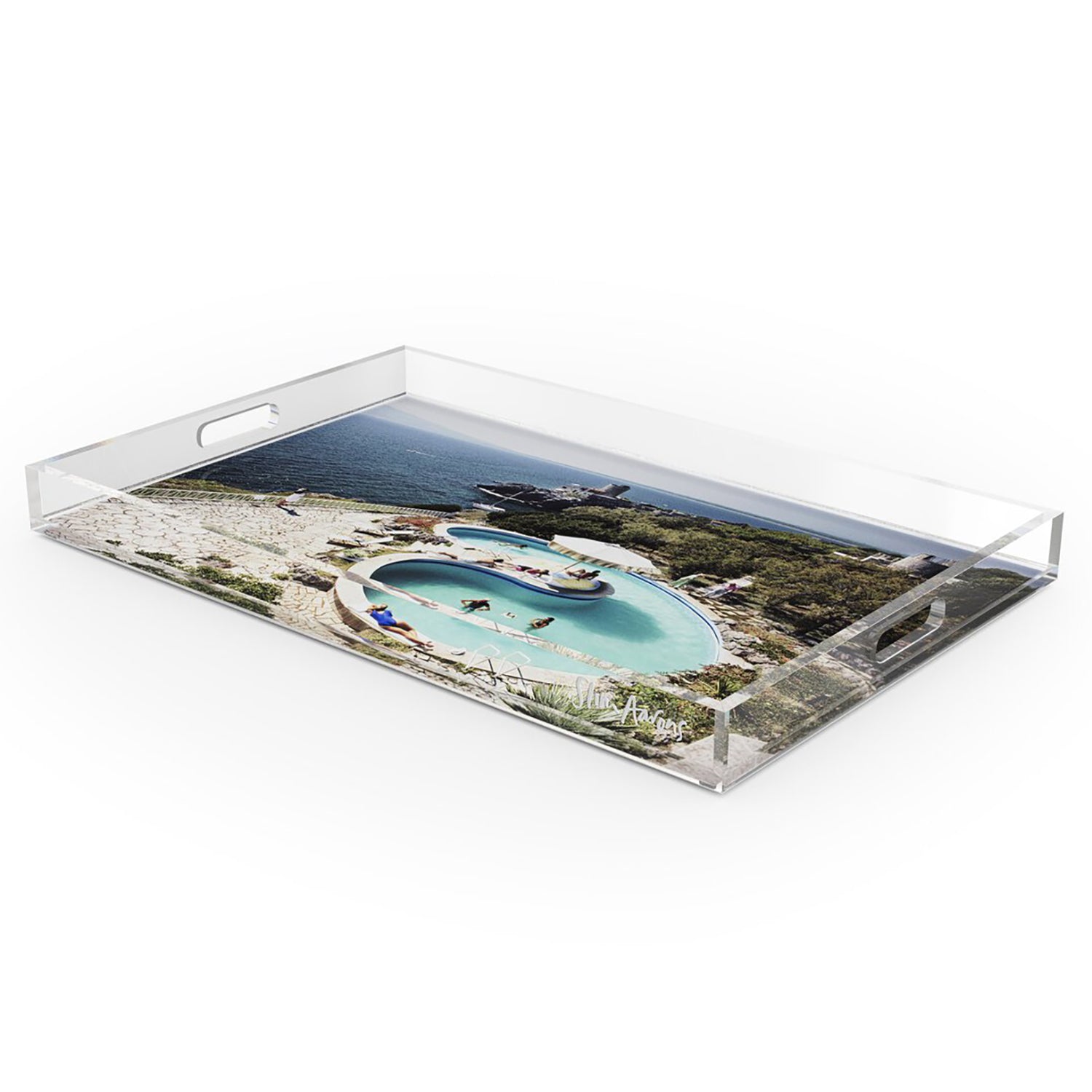 Four Hands x Slim Aarons Pool At Villa Gli Arieti Tray
