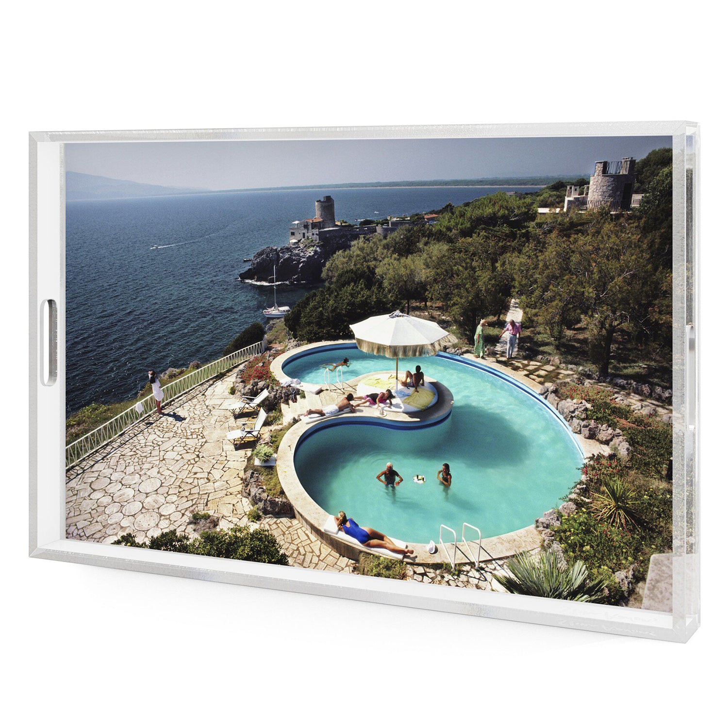 Four Hands x Slim Aarons Pool At Villa Gli Arieti Tray