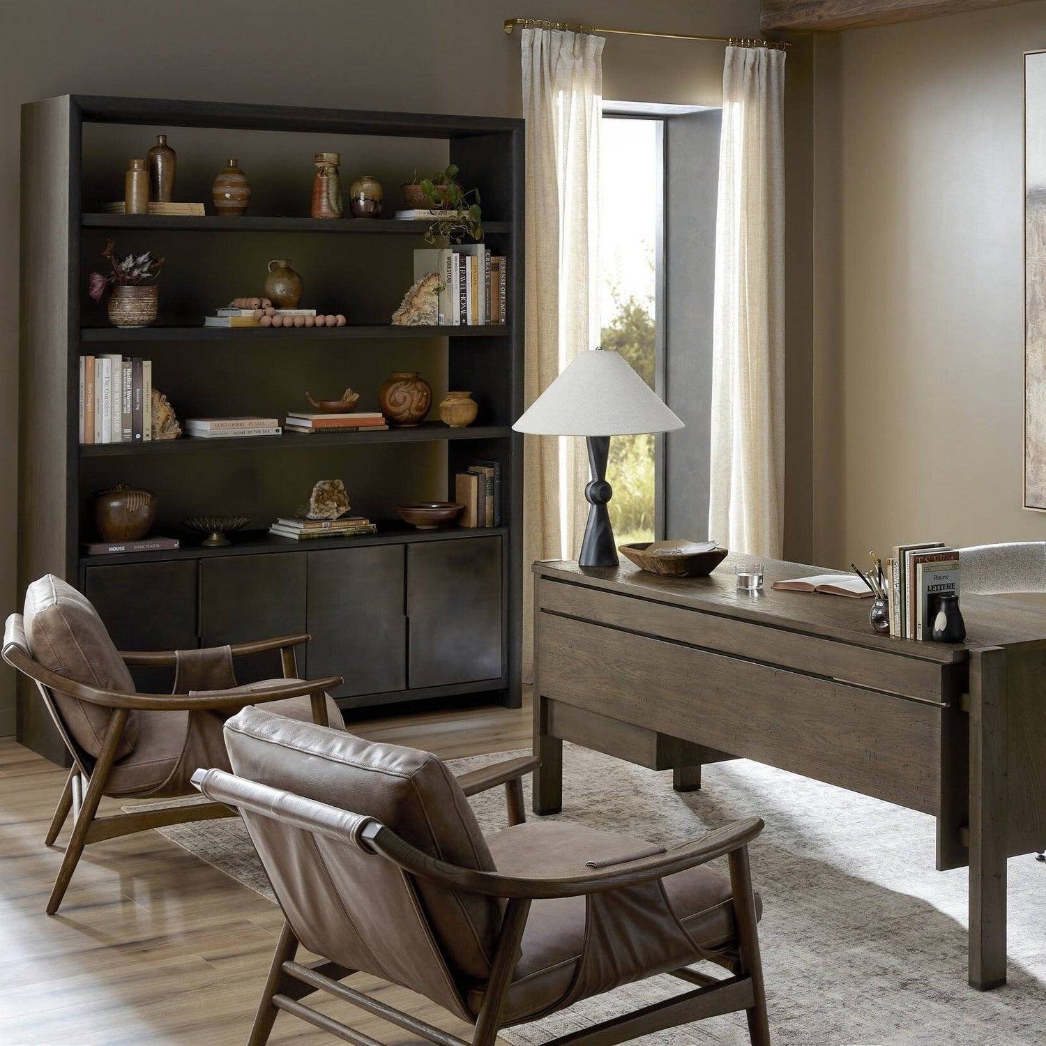Four Hands Arlington Espresso Oak Bookcase