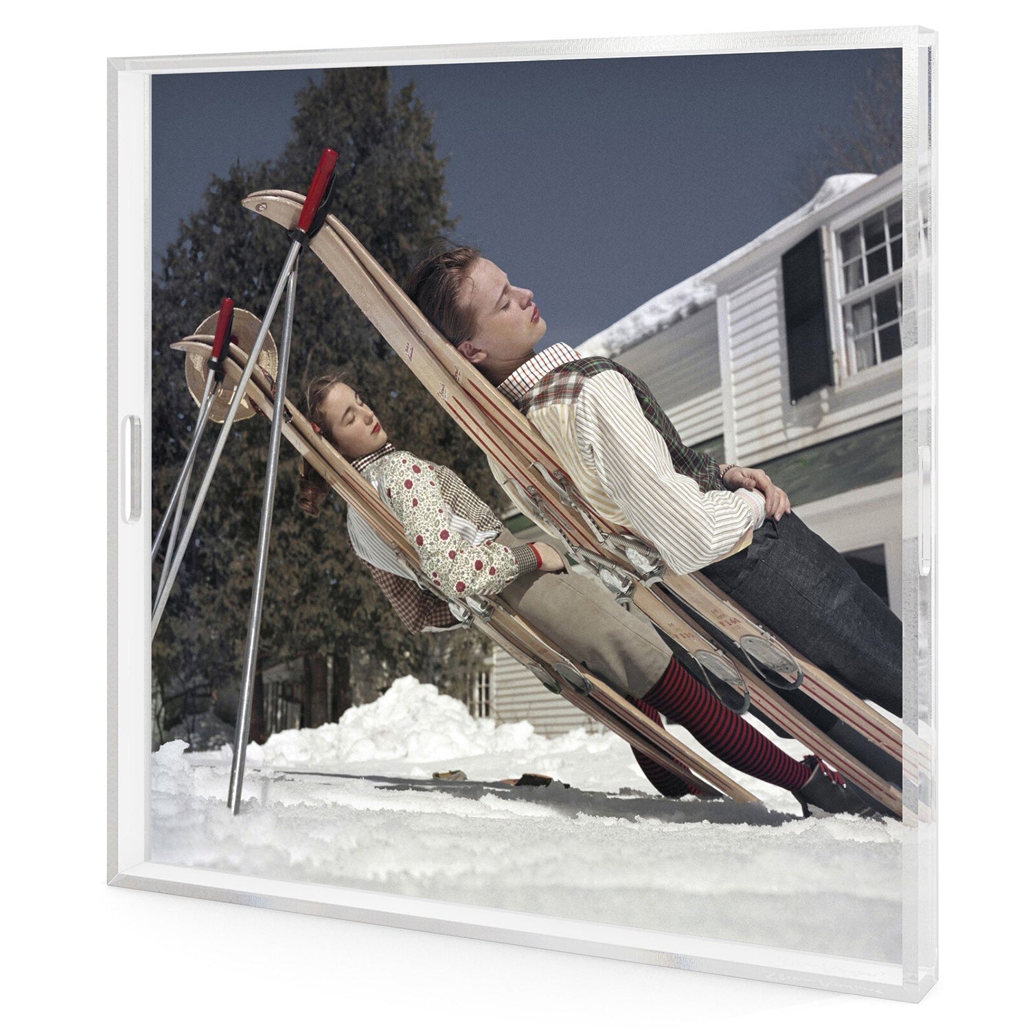 Four Hands x Slim Aarons New England Skiing Tray