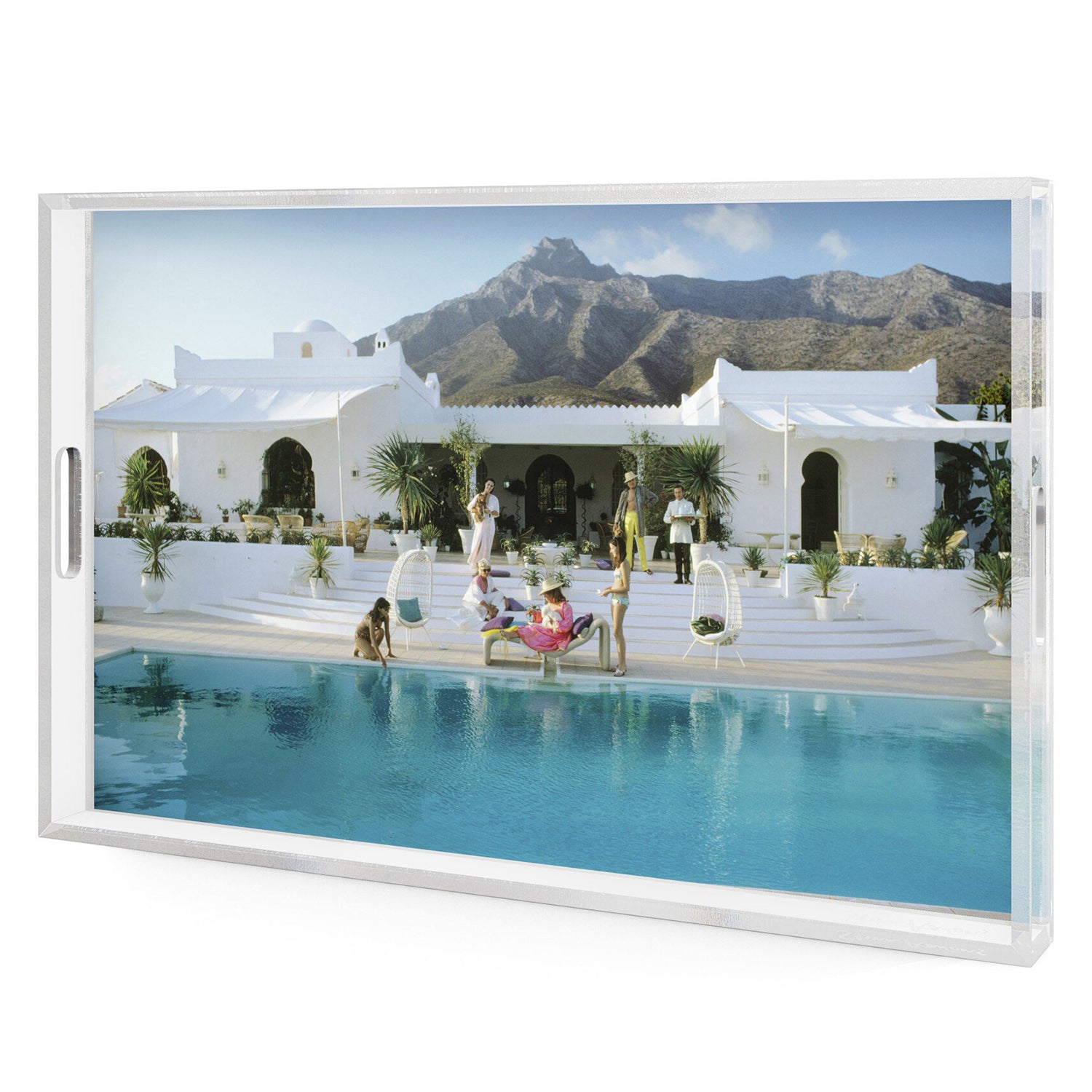 Four Hands x Slim Aarons Pool At El Venerol Tray