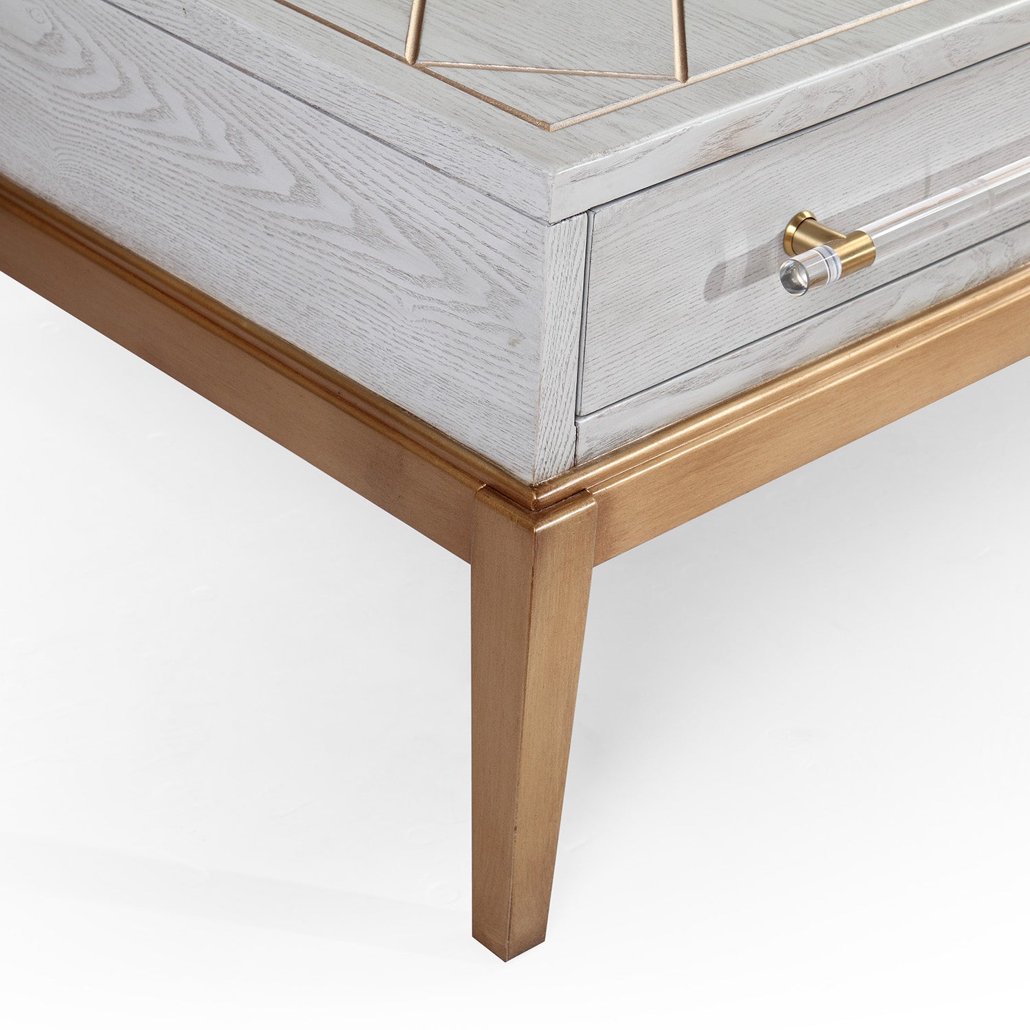 Bassett Mirror Gray Perrine Wood Rectangular Cocktail Table