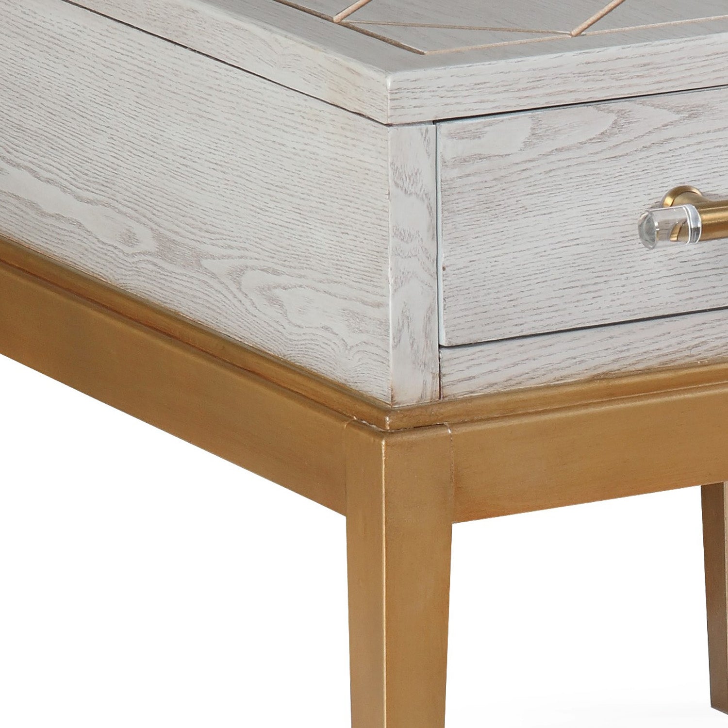 Bassett Mirror Gray Perrine Wood Rectangular End Table