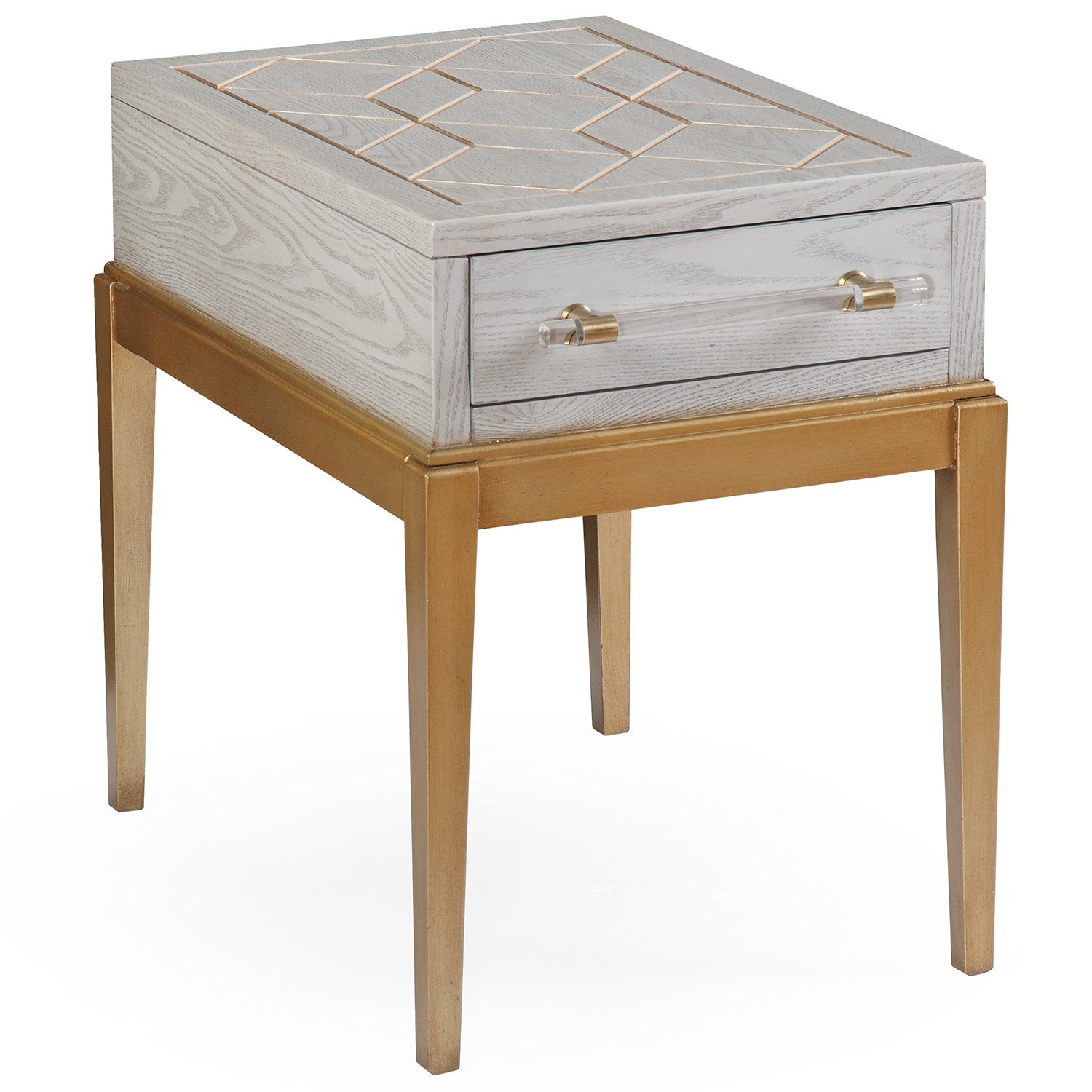 Bassett Mirror Gray Perrine Wood Chairside Table