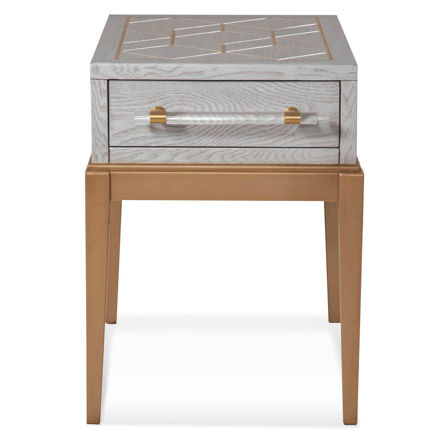 Bassett Mirror Gray Perrine Wood Chairside Table